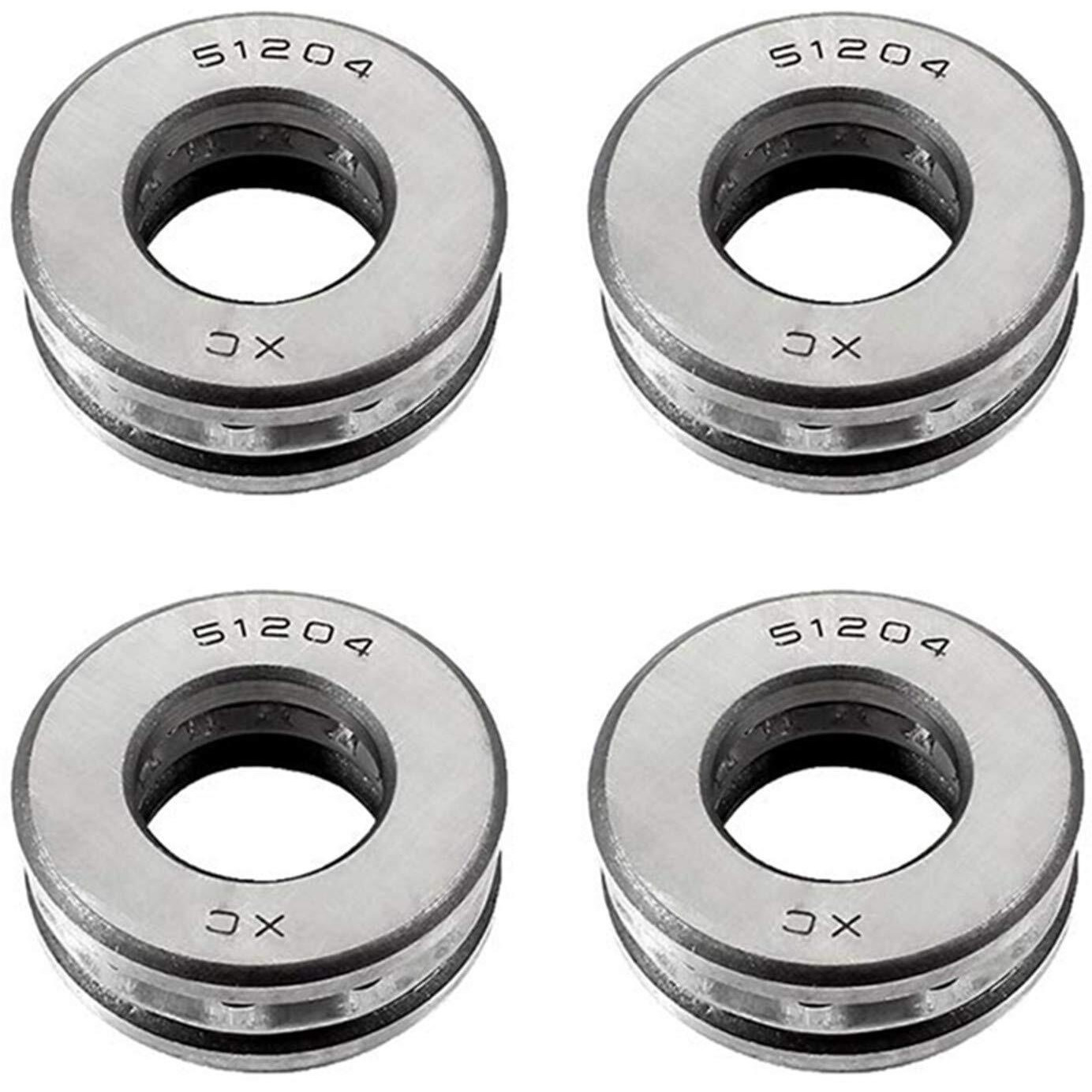Xmhf 4Pcs 51204 Carbon Steel Axial Thrust Ball Bearing 20Mm X 40Mm X 14Mm