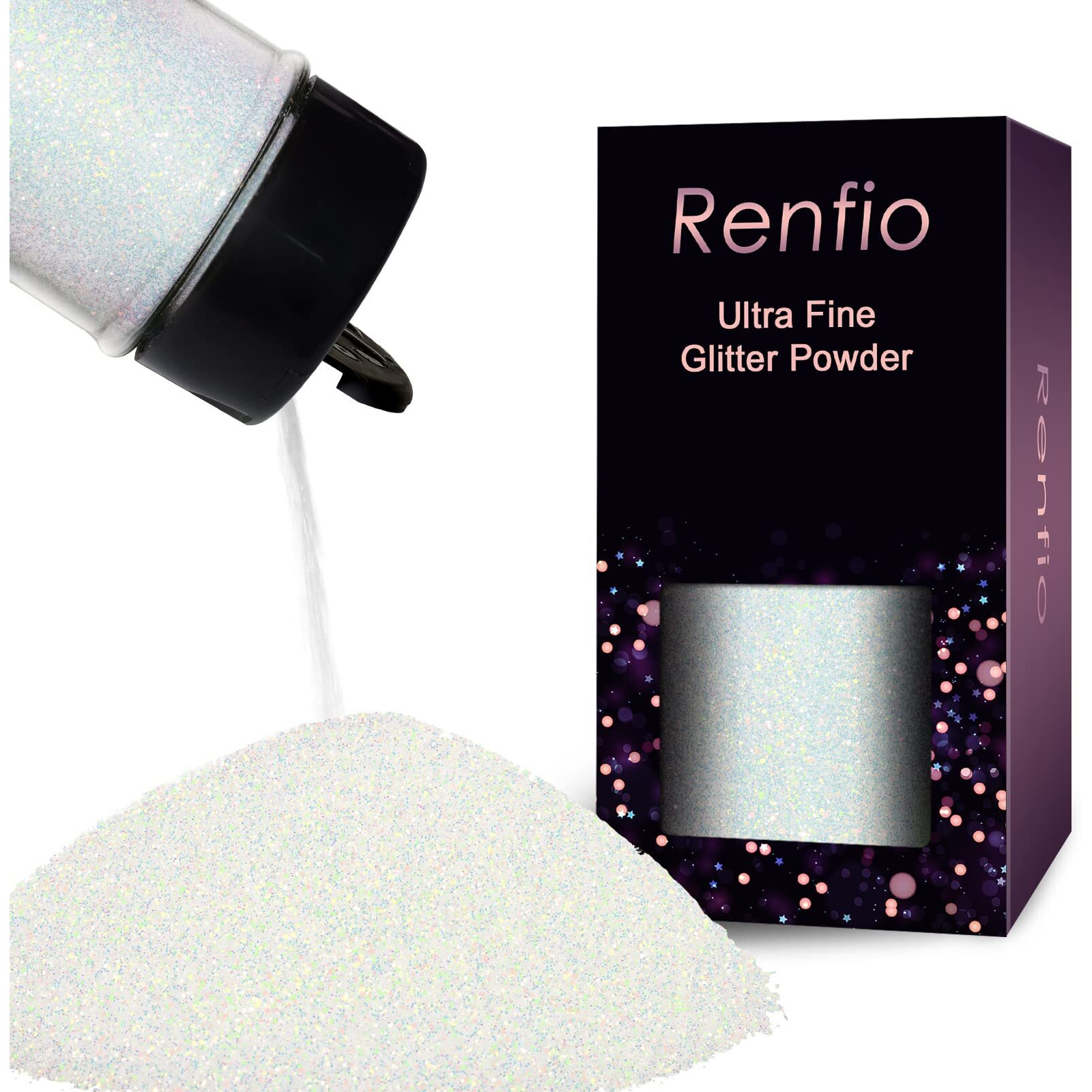 Renfio Opal Ultra Fine Glitter Powder Metallic Resin Glitter 1.75 Oz (50G) Pet Flakes Crafts Sequins 1/128"" 0.008"" 0.2Mm Epoxy Chips Flakes For Tumblers Slime Decoration - Magic Opal