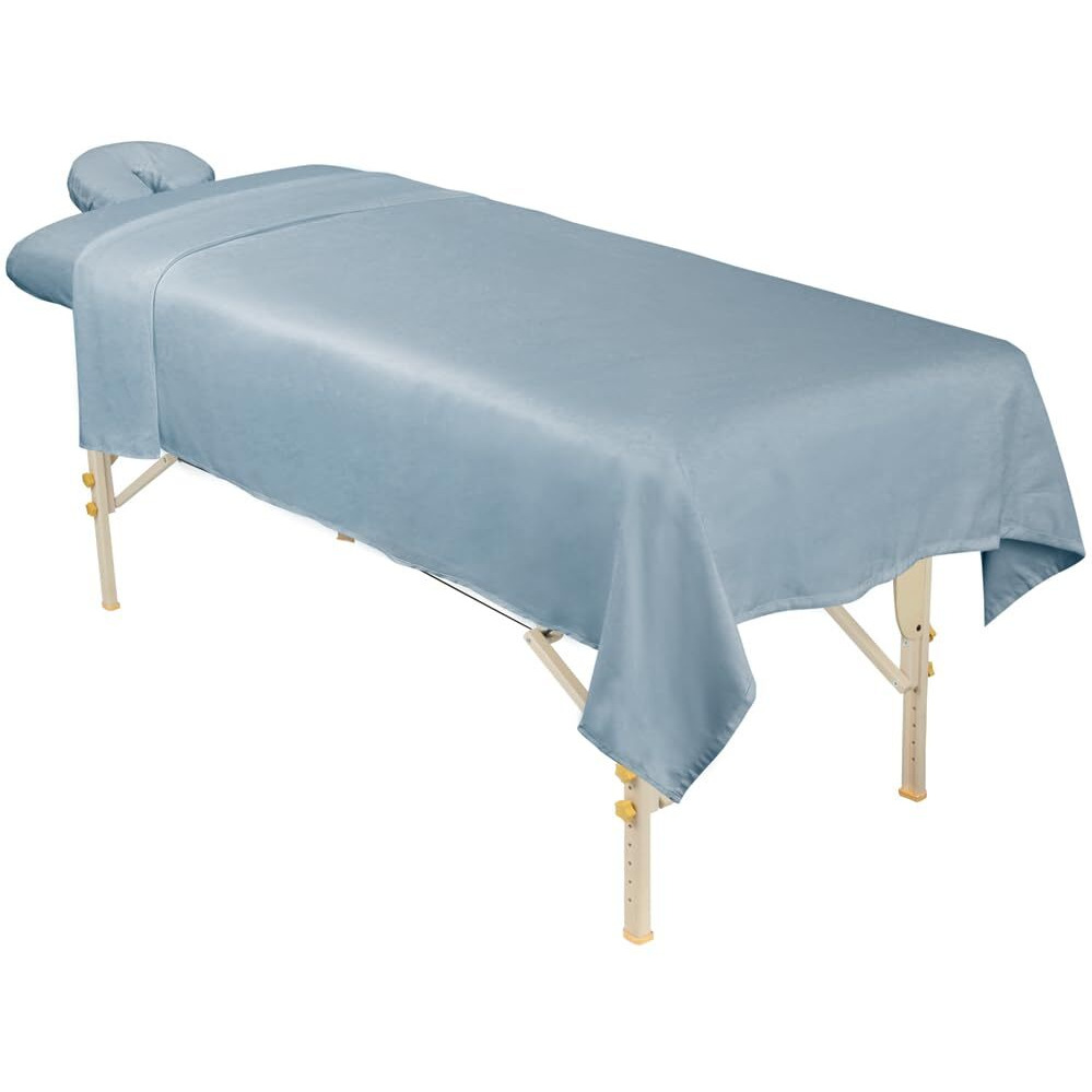 Forpro Professional Collection Premium Microfiber 3-Piece Massage Sheet Set  Wisteria  Ultra-Light  Stain And Wrinkle-Resistant  Includes Massage Flat And Fitted Sheet And Massage Face Rest Cover