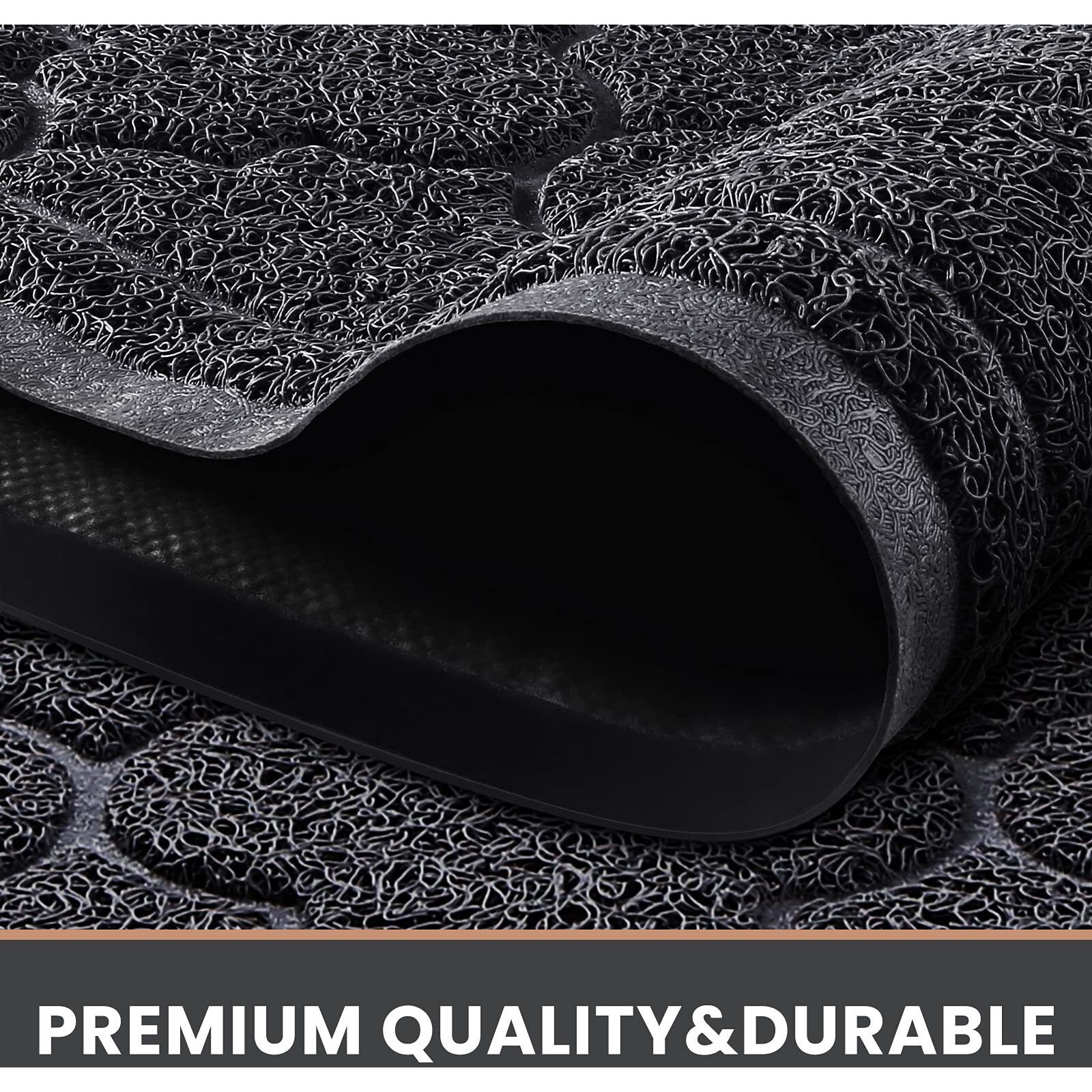 Luxstep Door Mat Large Indoor Outdoor Doormat  Non-Slip Low-Profile Design Floor Mat  Durable Trap Dirt And Dust Front Door Welcome Mat For Entryway Patio Garage High Traffic Areas (Black  17"&quotX30"")