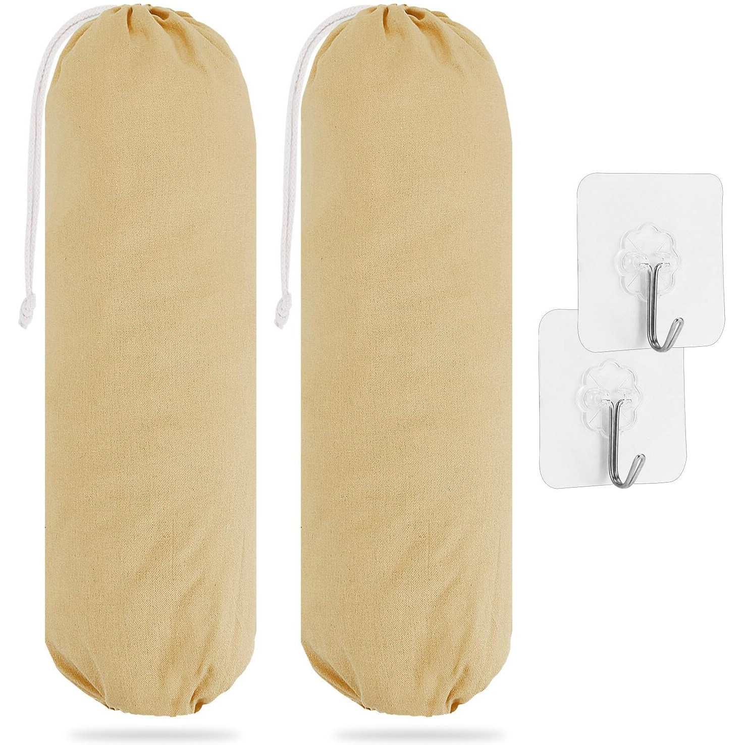 Swisselite 2Pcs Plastic Bag Holder  Reusable Plastic Bag Organizer Wall Mount  Large Grocery Bag Storage Dispenser  22X9 In