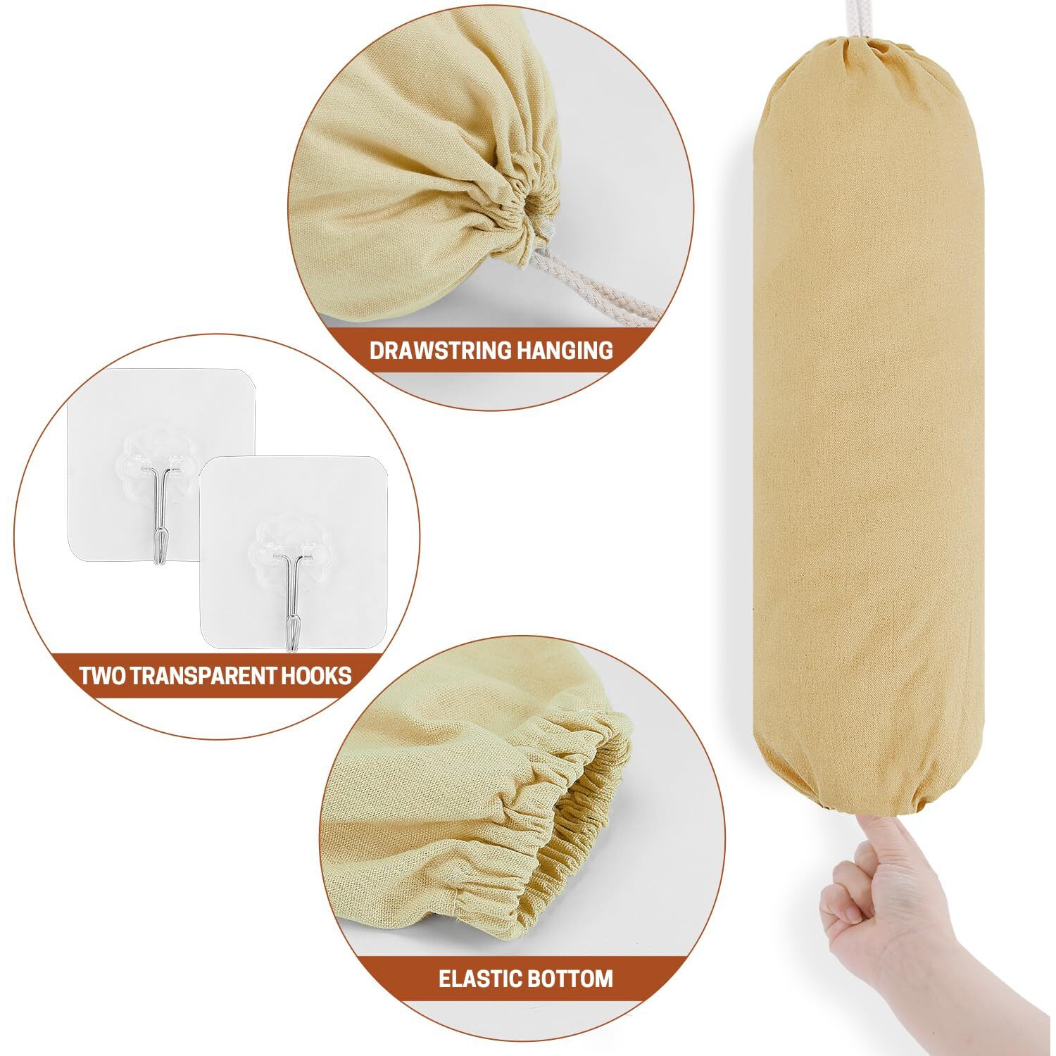 Swisselite 2Pcs Plastic Bag Holder  Reusable Plastic Bag Organizer Wall Mount  Large Grocery Bag Storage Dispenser  22X9 In