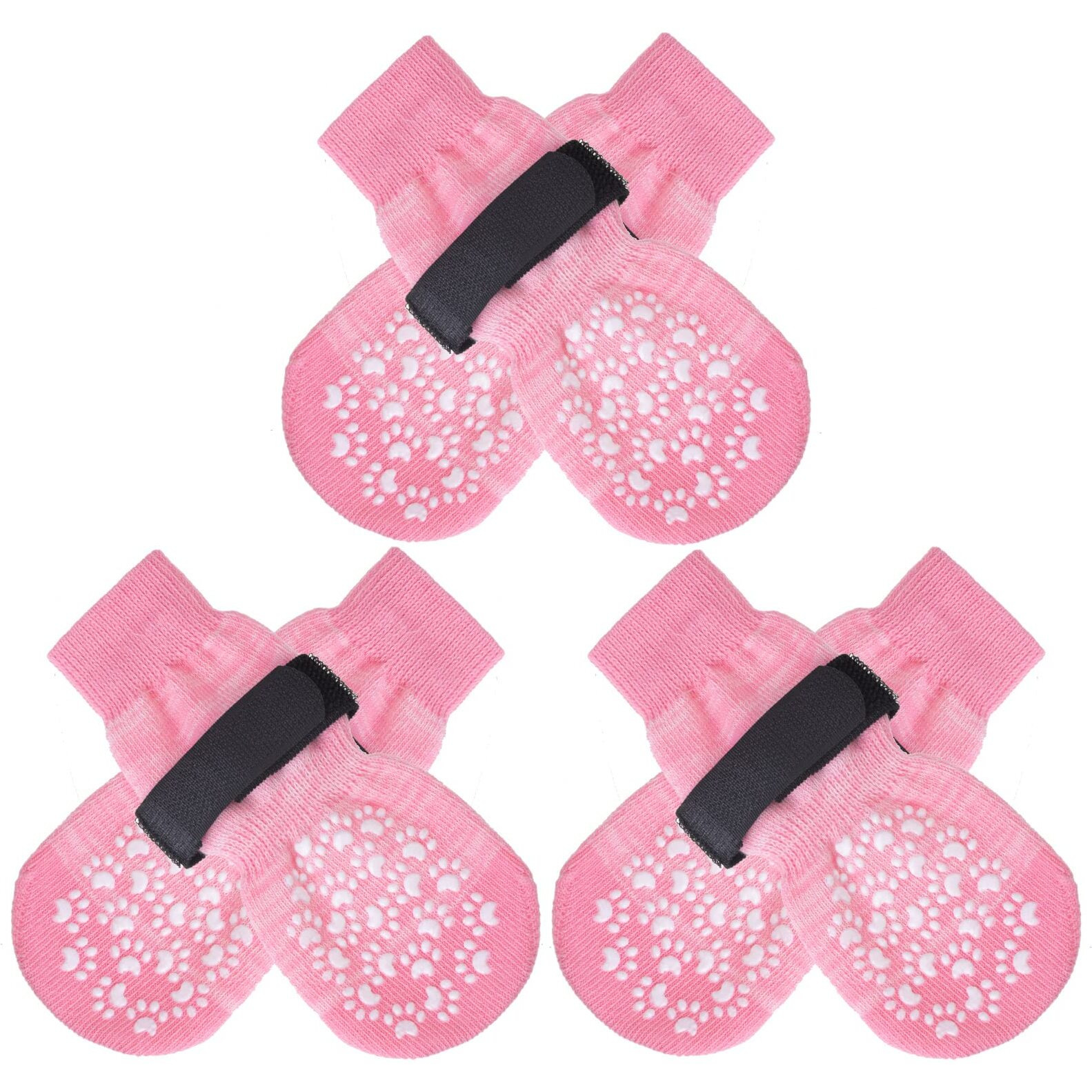 Expawlorer 6Pcs Anti-Slip Dog Socks To Prevent Licking Paws Dog Shoes For Hot Pavement Best Paw Protector Traction Control On Hardwood Floor Dog Booties For Puppy Small Medium Large Senior Dogs