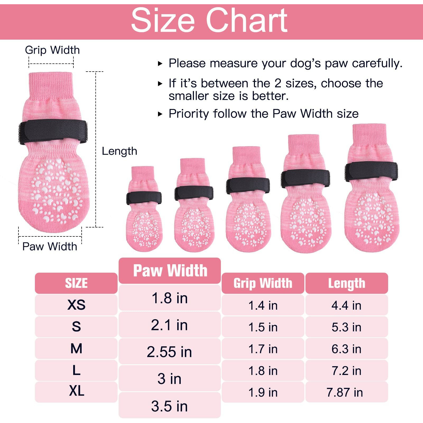 Expawlorer 6Pcs Anti-Slip Dog Socks To Prevent Licking Paws Dog Shoes For Hot Pavement Best Paw Protector Traction Control On Hardwood Floor Dog Booties For Puppy Small Medium Large Senior Dogs