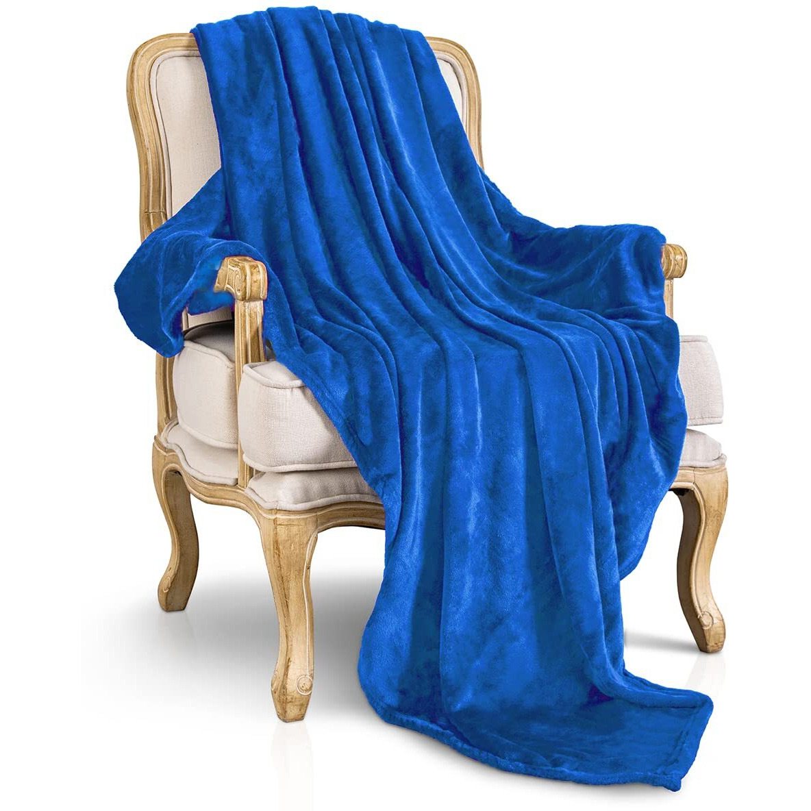 Jiahannha Royal Blue Throw Blanket Fleece Blanket 50"&quotX60"" Super Soft Cozy Plush Throw Blanket For Couch Sofa Bed Warm And Lightweight Velvet Bed Blankets For Adults