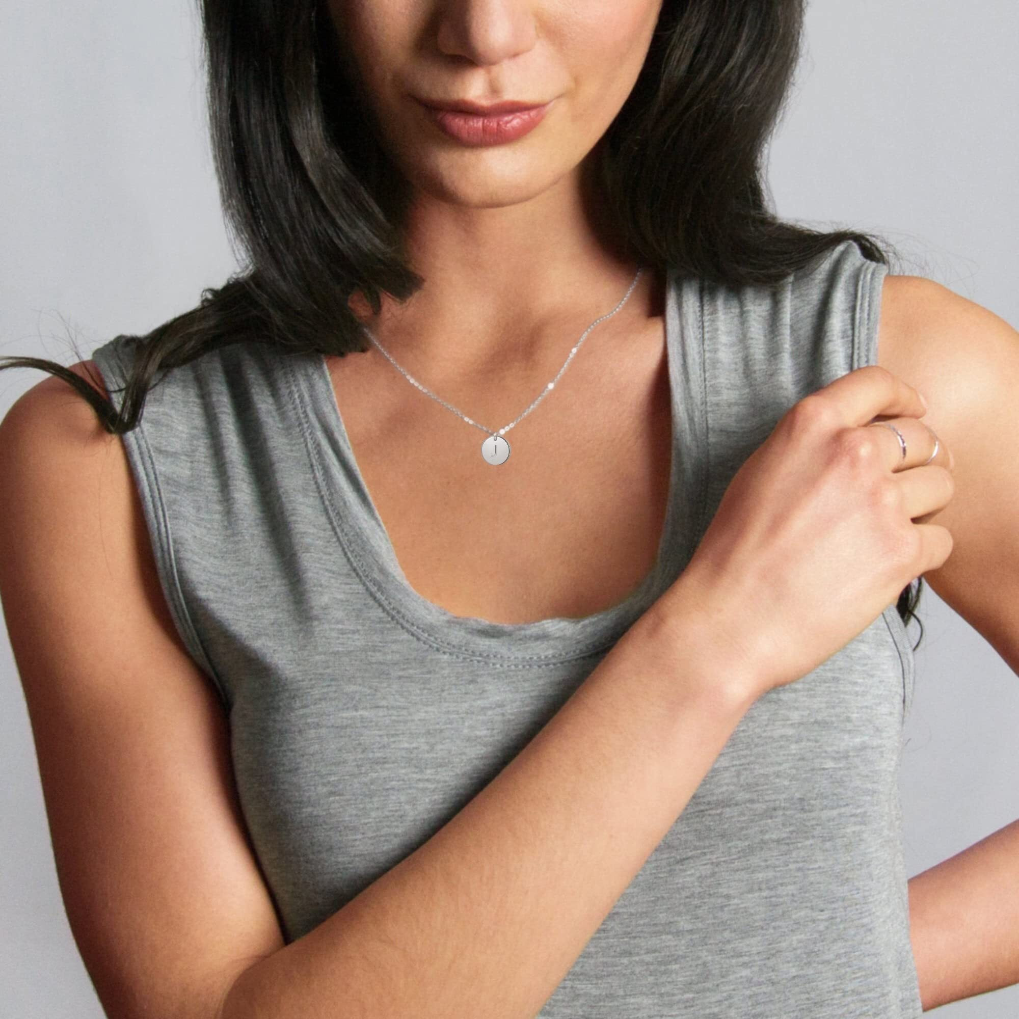 Iefwell Silver Initial Necklaces For Women - Silver Necklaces For Women Gifts For Girls Initial Necklaces Layering Necklaces For Women Letter E Necklaces For Girls Necklaces Silver Jewelry For Women