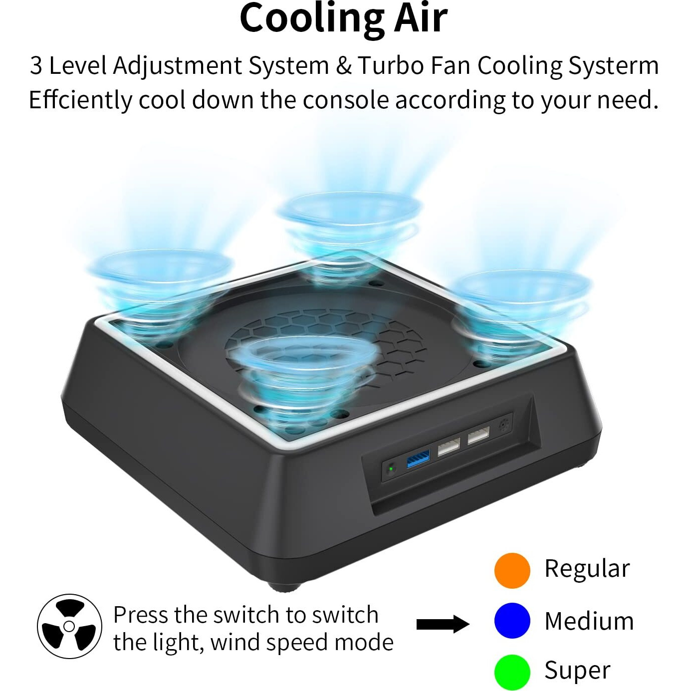 Cooling Fan For Xbox Series X Mviioe Cooling Stand With Led Indicator  Extra Big Turbo Fan  Usb 2.0 Ports For Gaming Console (Only Compatible With Xbox Series X)