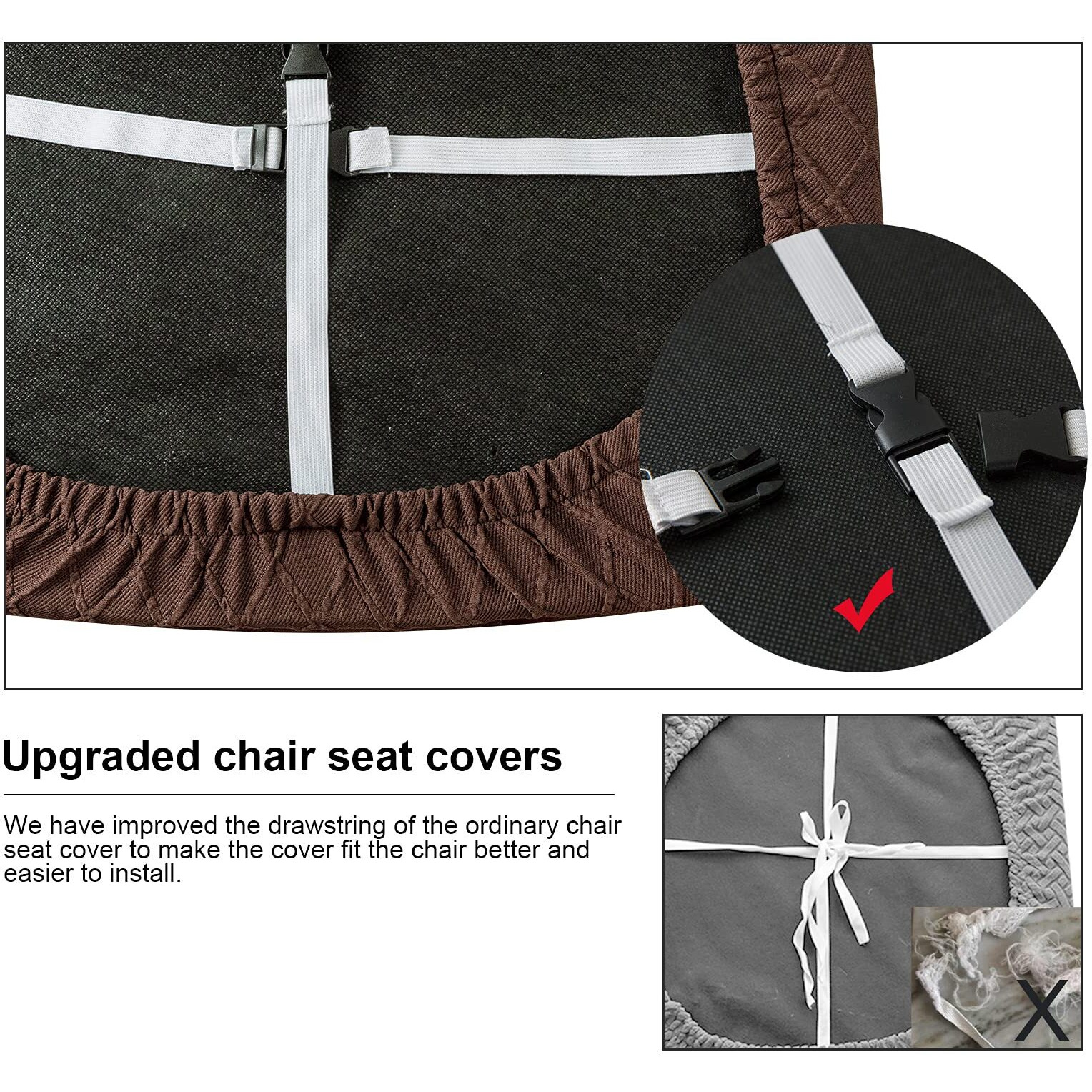 Genina Waterproof Seat Covers For Dining Room Chairs Covers Dining Chair Cover Kitchen Chair Covers (Chocolate  2 Pcs)