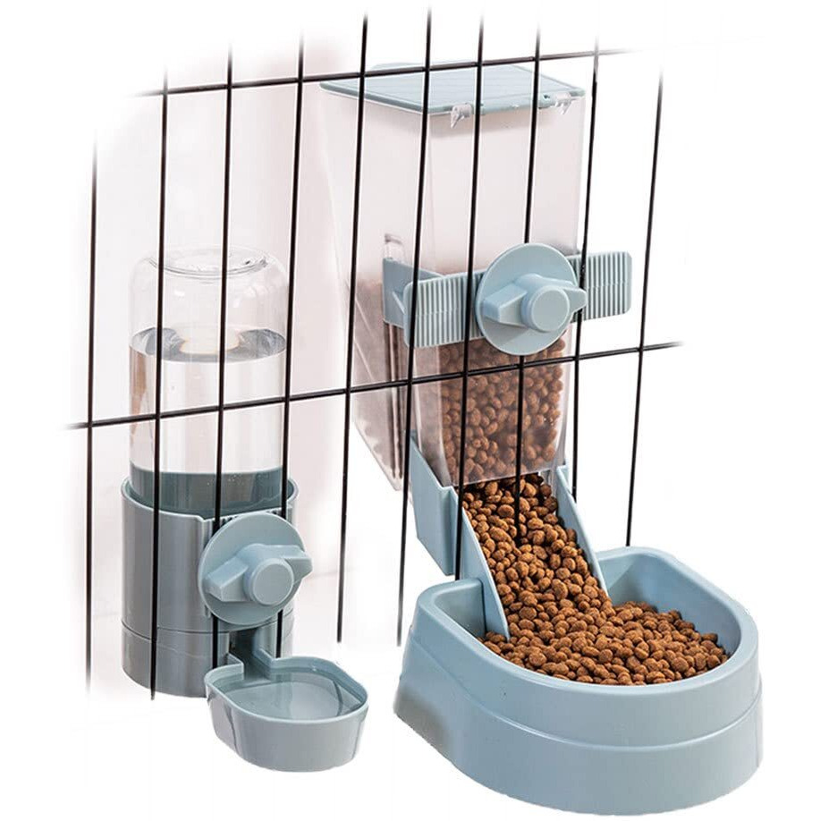 Oncpcare Rabbit Food Water Dispenser  Bunny Food And Water Bowl Set For Cage  Small Aniaml Food Dish For Rabbits  Ferrets  Cats  Birds