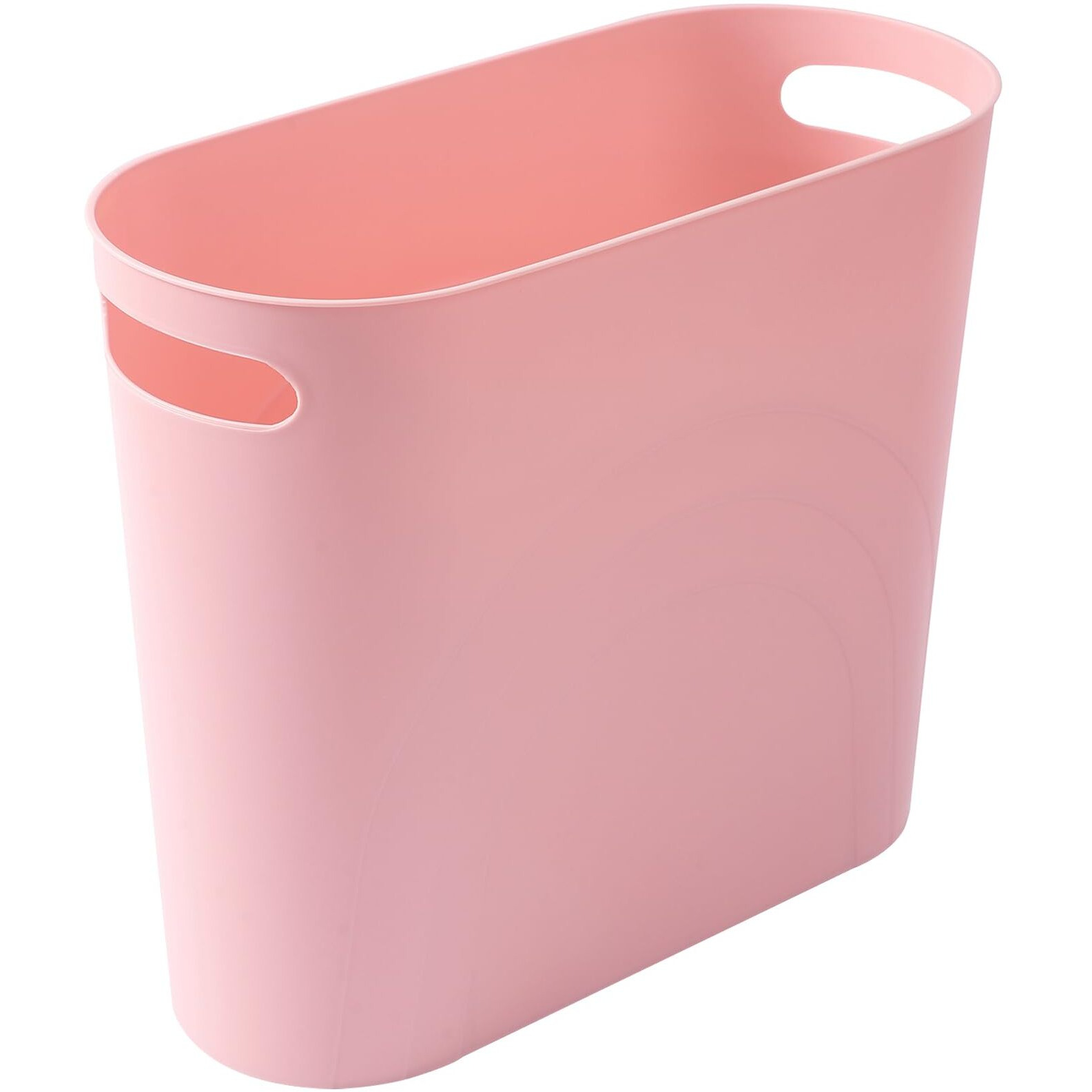 Rejomiik Small Trash Can  3.5 Gallon Slim Garbage Can Plastic Waste Basket With Handles Container Bin For Narrow Spaces Bathroom  Bedroom  Kitchen  Office At Home  Rosette Pink
