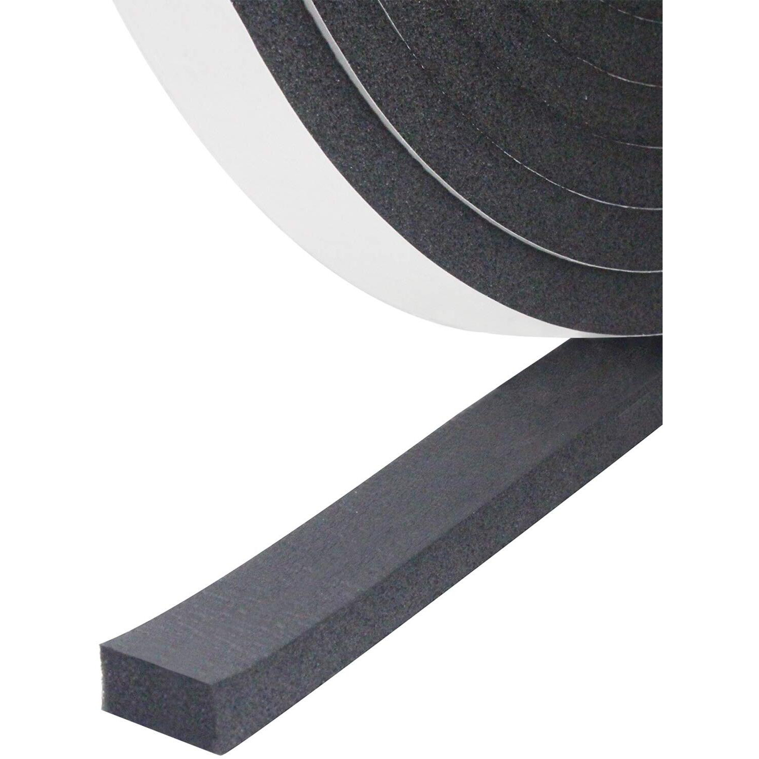 Foam Insulation Tape Self Adhesive Weather Stripping For Doors And Window Sound Proof Soundproofing Door Seal Weatherstrip Cooling Air Conditioning Seal Strip (3/4In X 3/8In X 16.5Ft  Black)