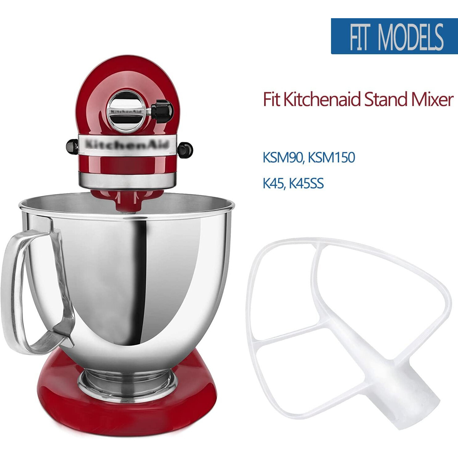 Coated Flat Beater Compatible With Kitchenaid Mixer Ksm90 Ksm150 K45 K45Ss  Kitchen Aid Ultra Power/Classic/Artisan Stand Mixer Assecories.