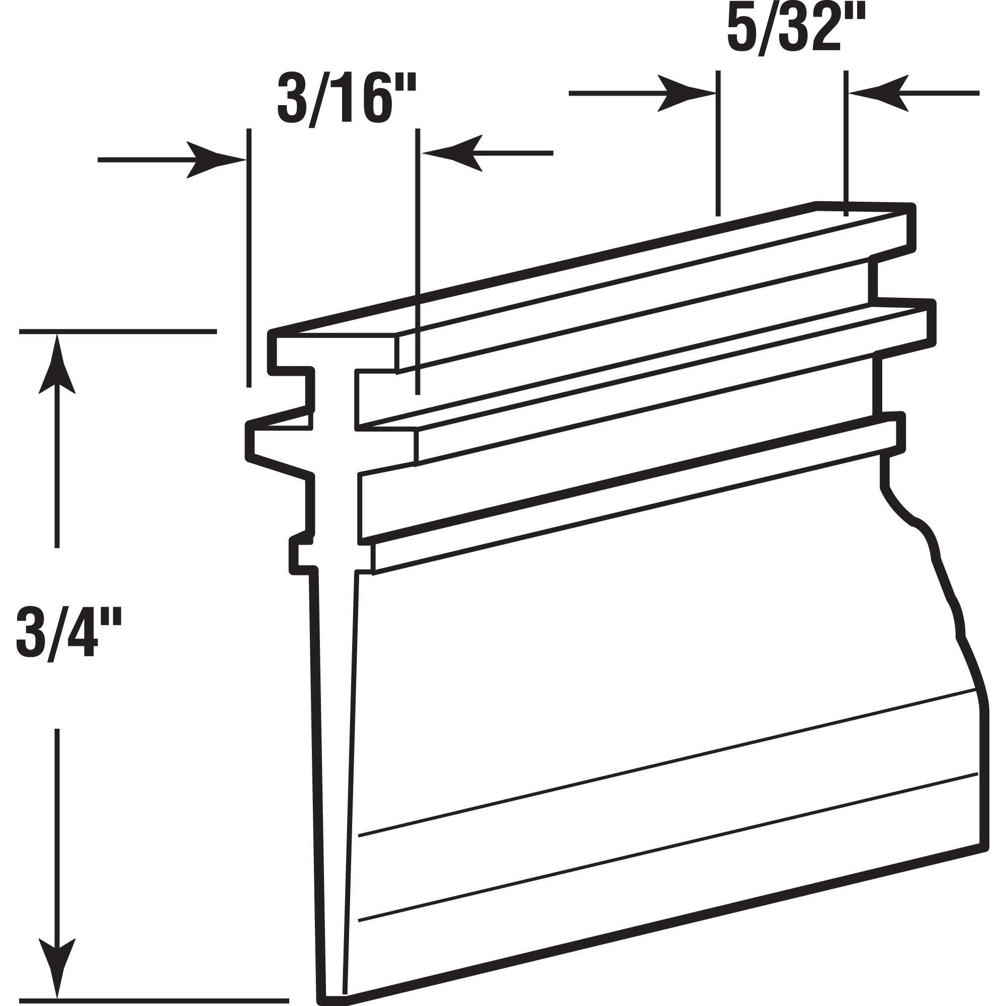 Prime-Line 194238 Shower Door Bottom Sweep  36 In. Length X 5/32 In. Width  Vinyl  Clear (Single Pack)