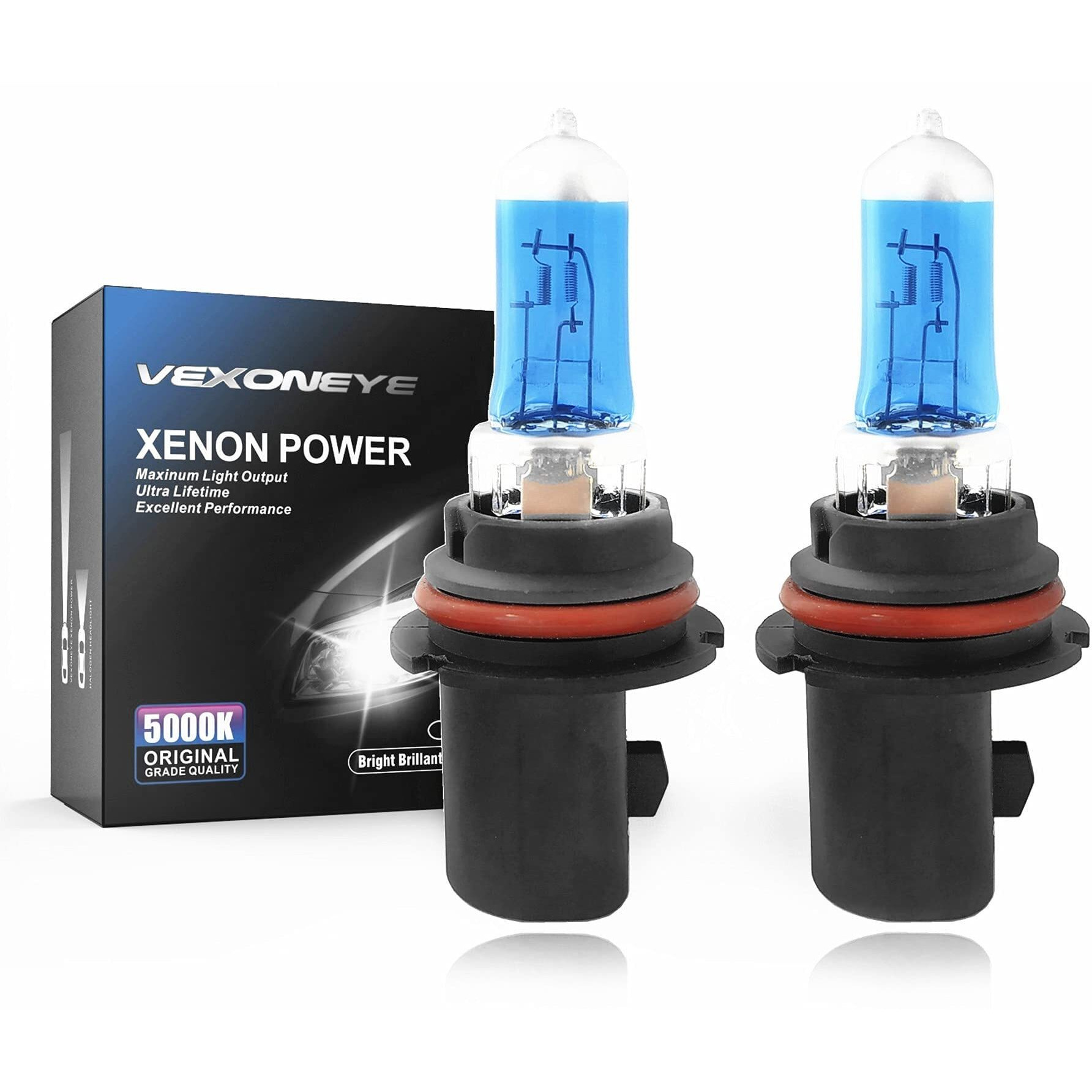 Vexoneye 9007/Hb5 Halogen Headlight Bulb 12V 65/55W White 5000K Lights Headlamp Bright Long Life Bombillas 2Pack