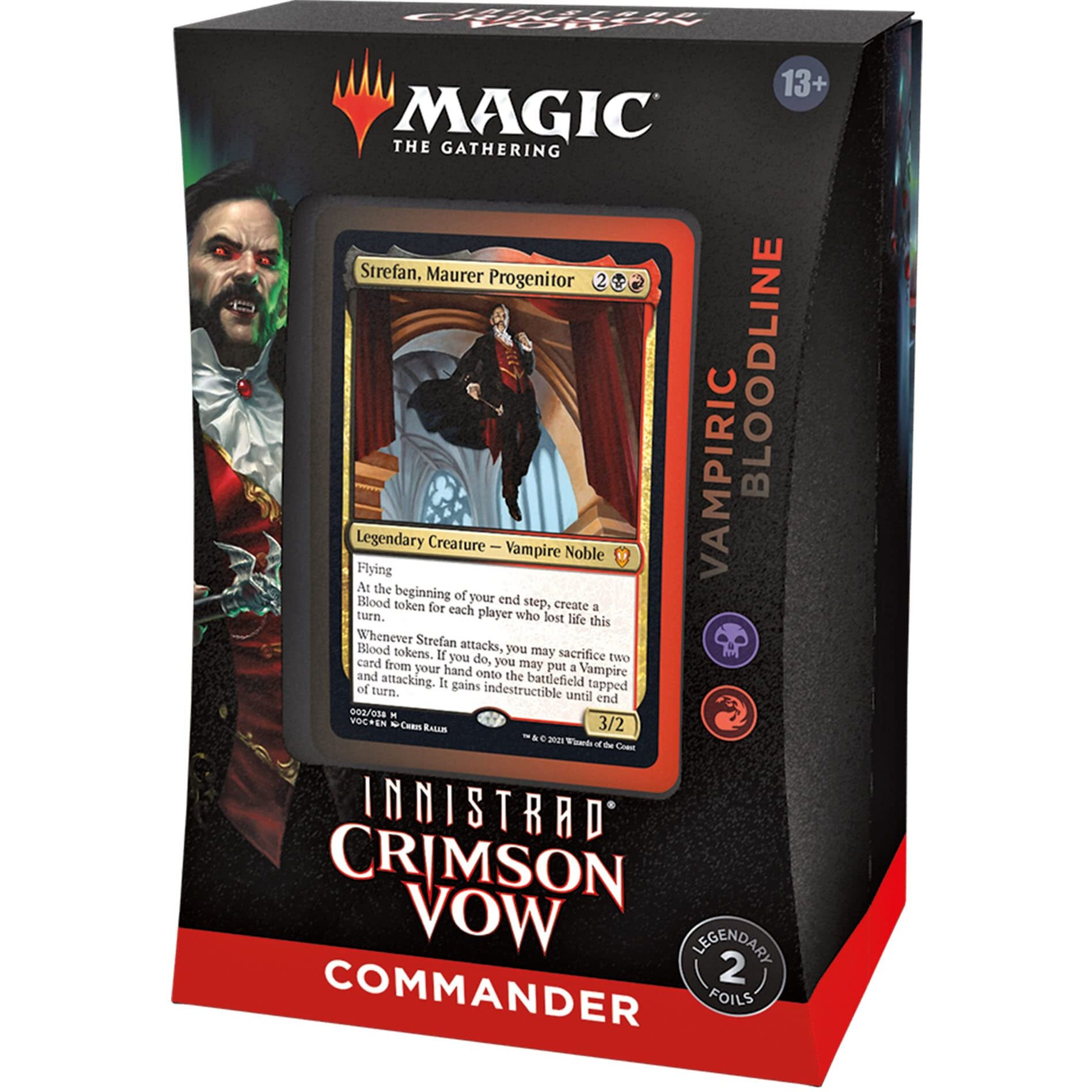Magic The Gathering Innistrad Crimson Vow Commander Deck - Vampiric Bloodline (Black-Red)