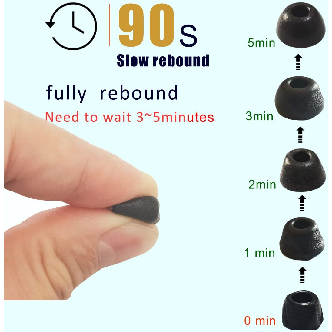 Luckvan Memory Foam Ear Tips For Beats Studio Buds Earhooks For Beats Earbuds Replacement Grip Cover For Beats Studio Buds Ear Tips Fit In Charging Case  Black