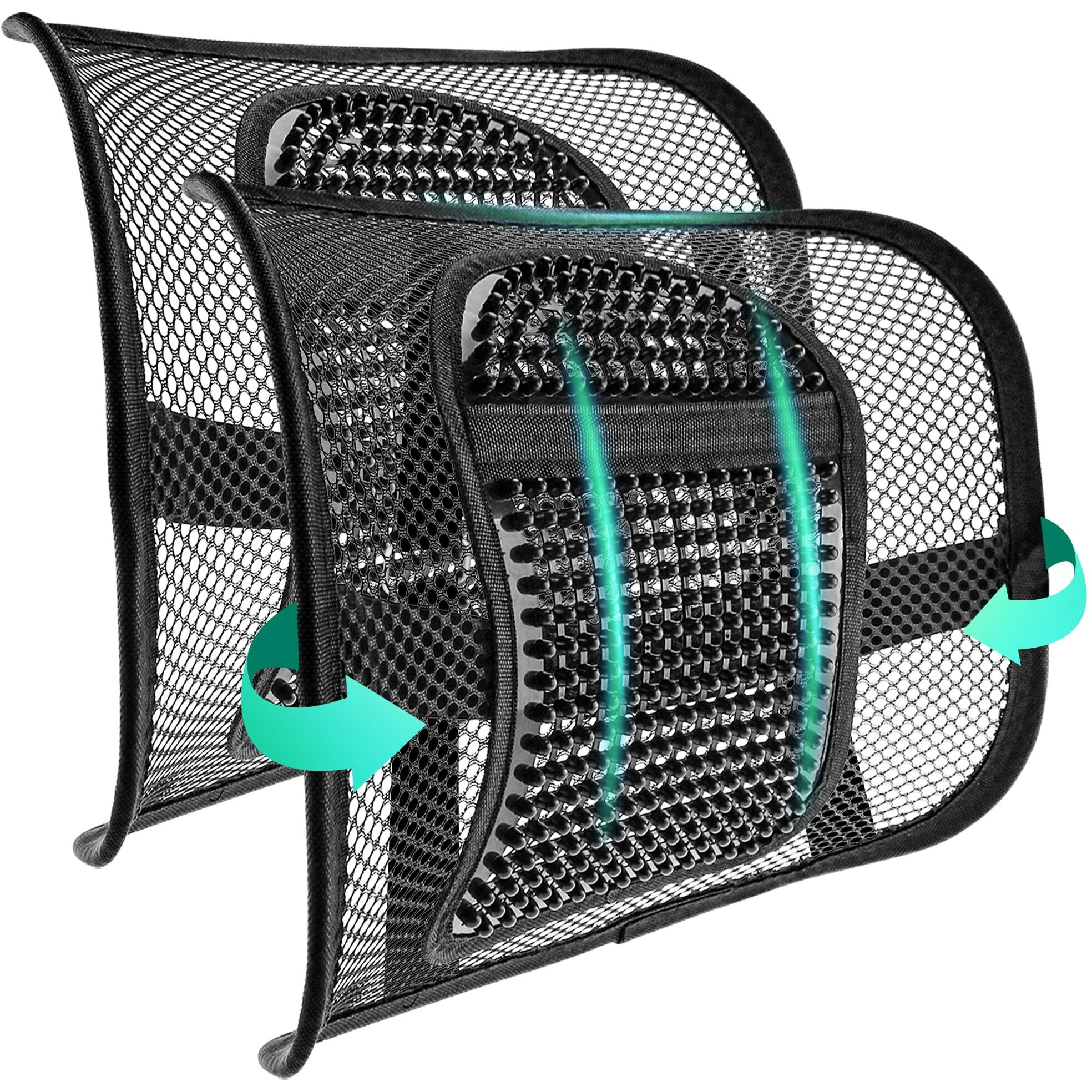 Samyoung 2 Pack Mesh Back Lumbar Support  Back Support Seat Cushion With Breathable Mesh For Office Chairs Car 12  X 16