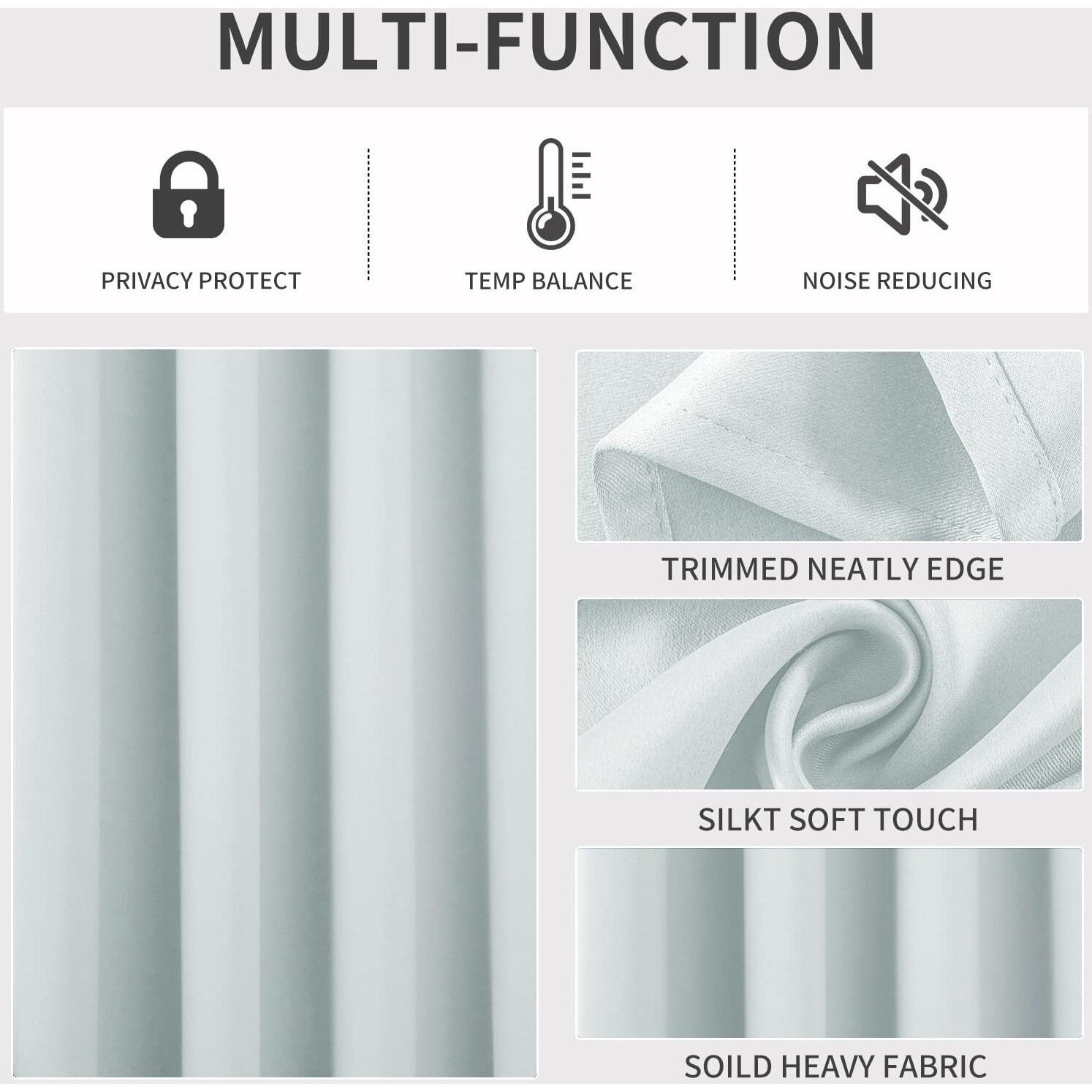 Joydeco White Curtains 63 Inches Long 2 Panels Set  Thermal Insulated Long Curtains& Drapes 2 Burg  Room Darkening Grommet Curtains For Living Room Bedroom Window (W52 X L63 Inch  Greyish White)