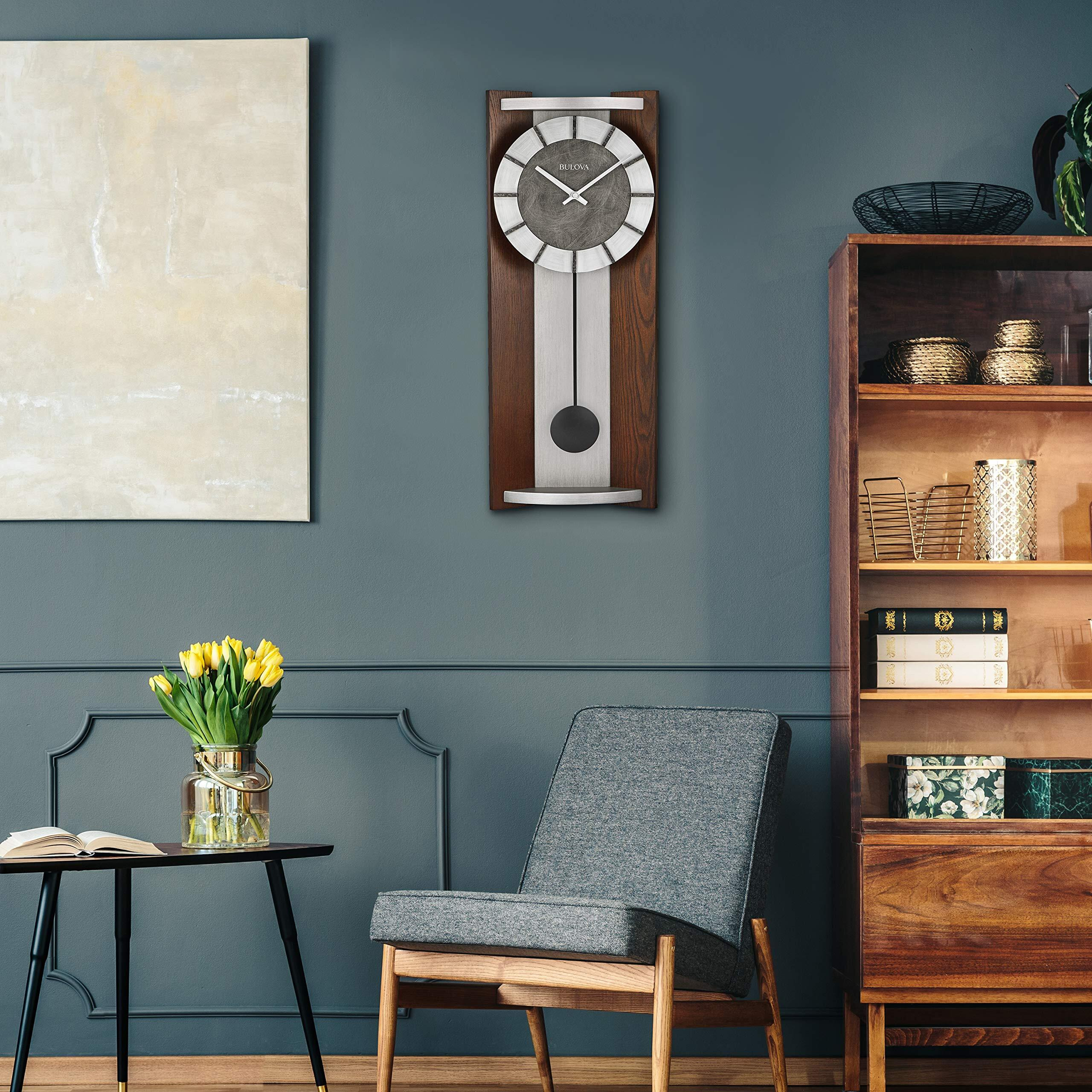 Bulova Newton Pendulum Wall Clock  Espresso