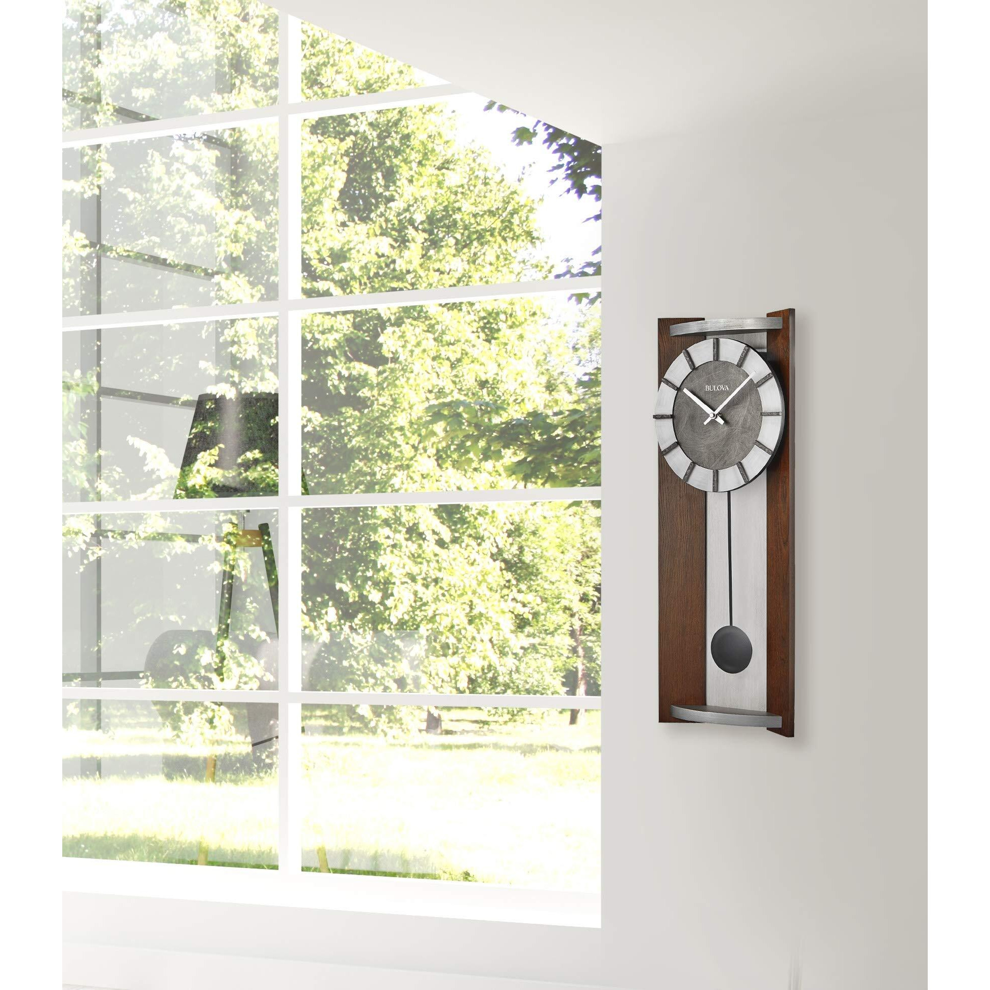 Bulova Newton Pendulum Wall Clock  Espresso