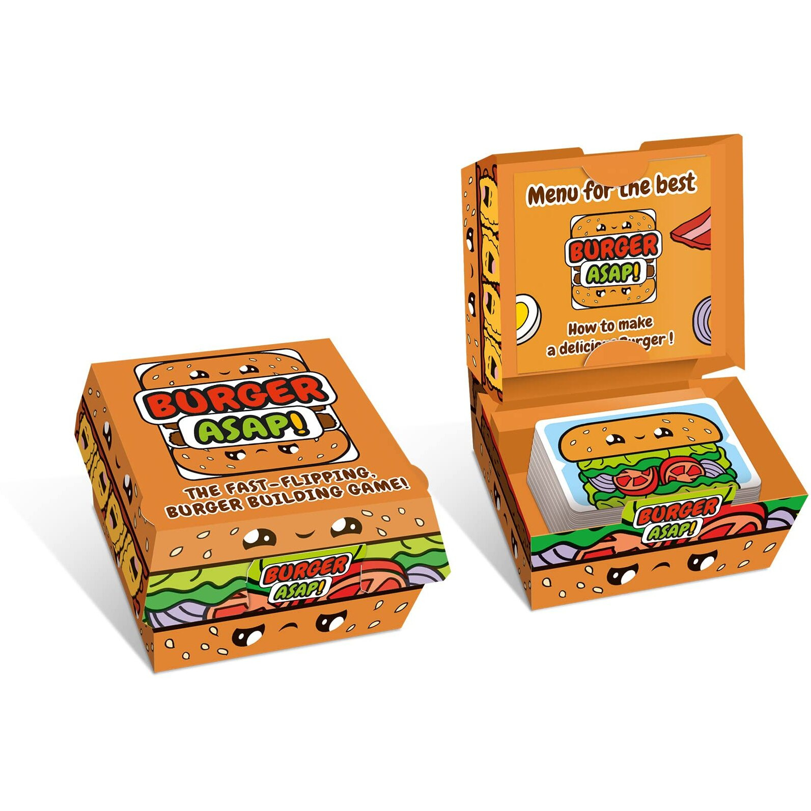 Blue Orange Games Burger Asap Card Game - Family Or Kids Speed Matching Party Game For 2 To 5 Players. Recommended For Ages 7 & Up.