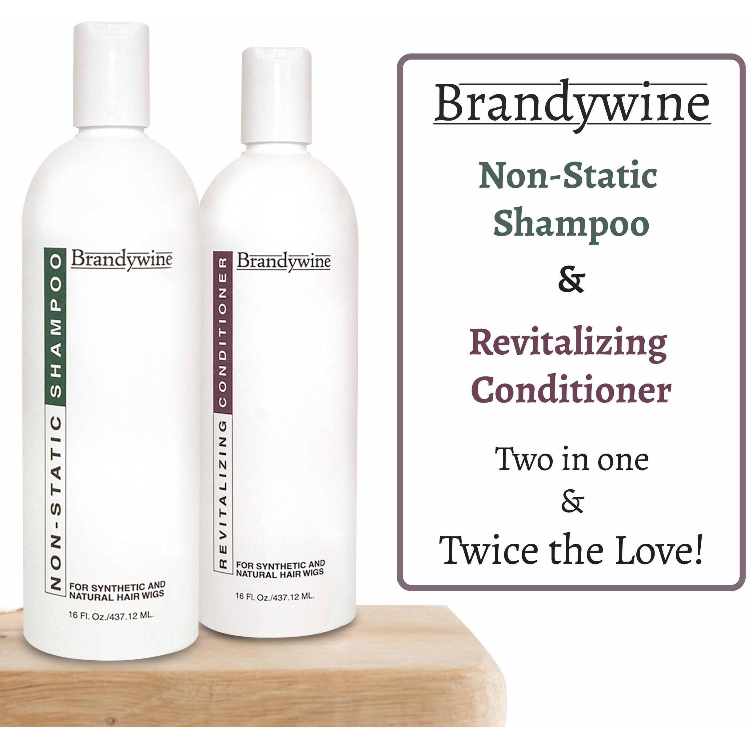 Brandywine Non Static Shampoo & Revitalizing Conditioner 16 Ounce.  Value Pack Bundle 2 Items