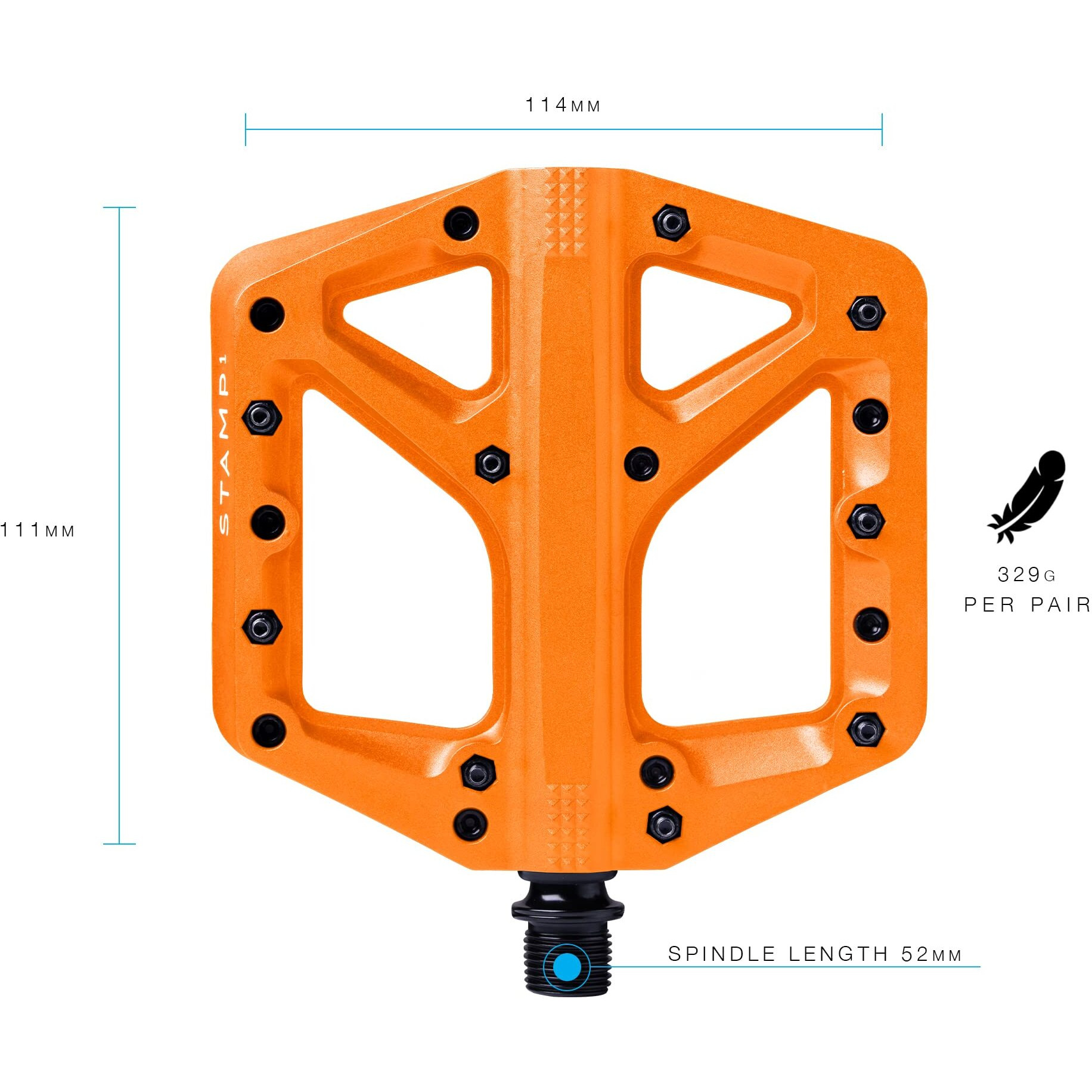 Crankbrothers Mtb Pedals Stamp 1 Large Orange