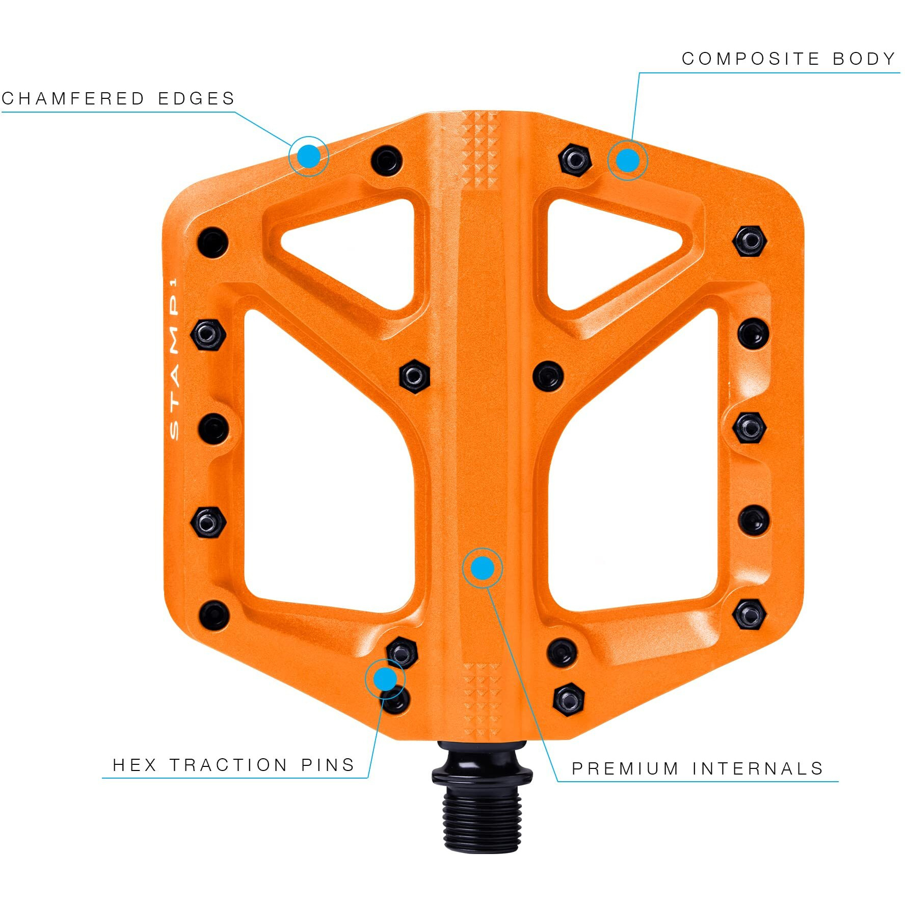 Crankbrothers Mtb Pedals Stamp 1 Large Orange