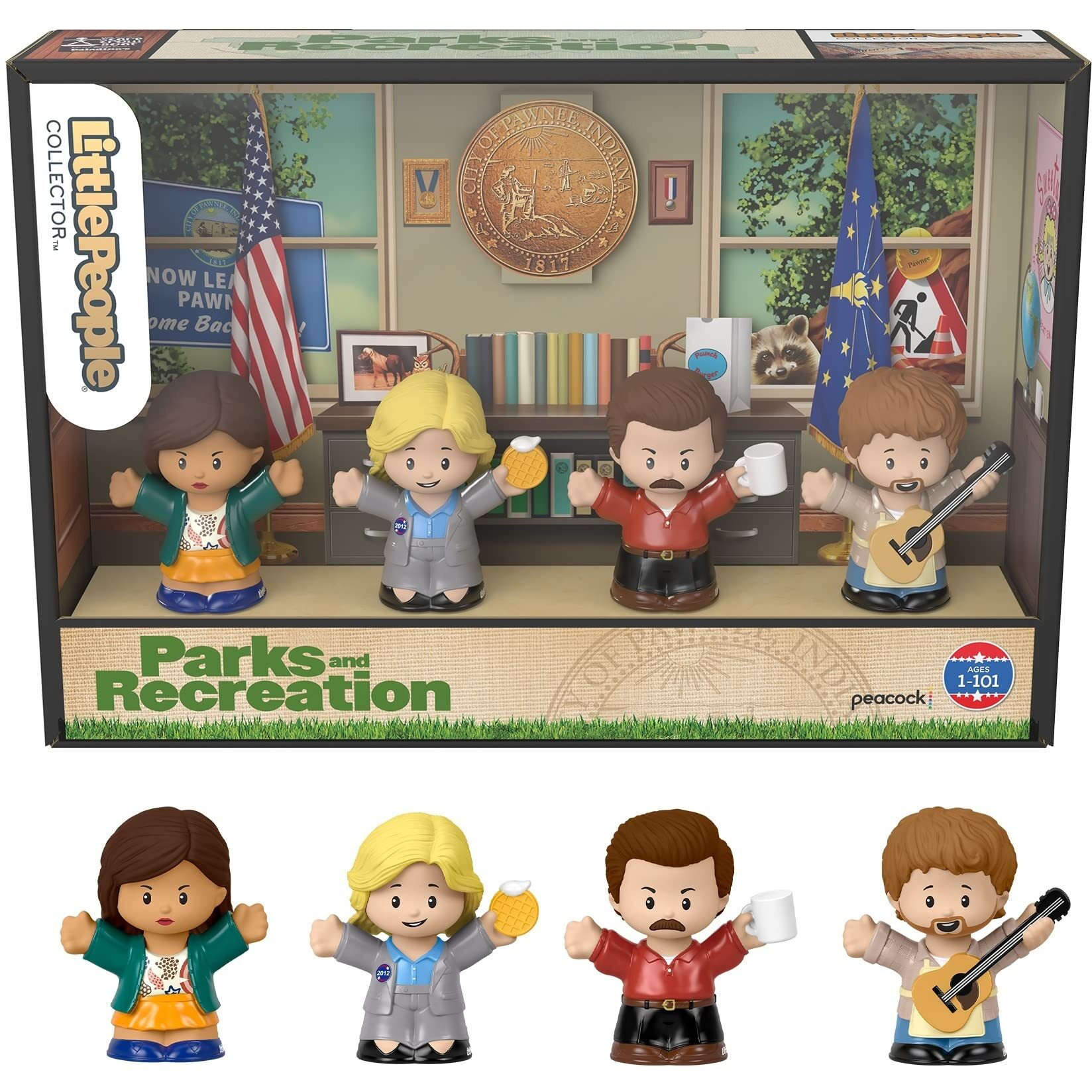 Little People Collector Parks And Recreation Special Edition Set In Display Gift Box For Adults & Fans  4 Figures