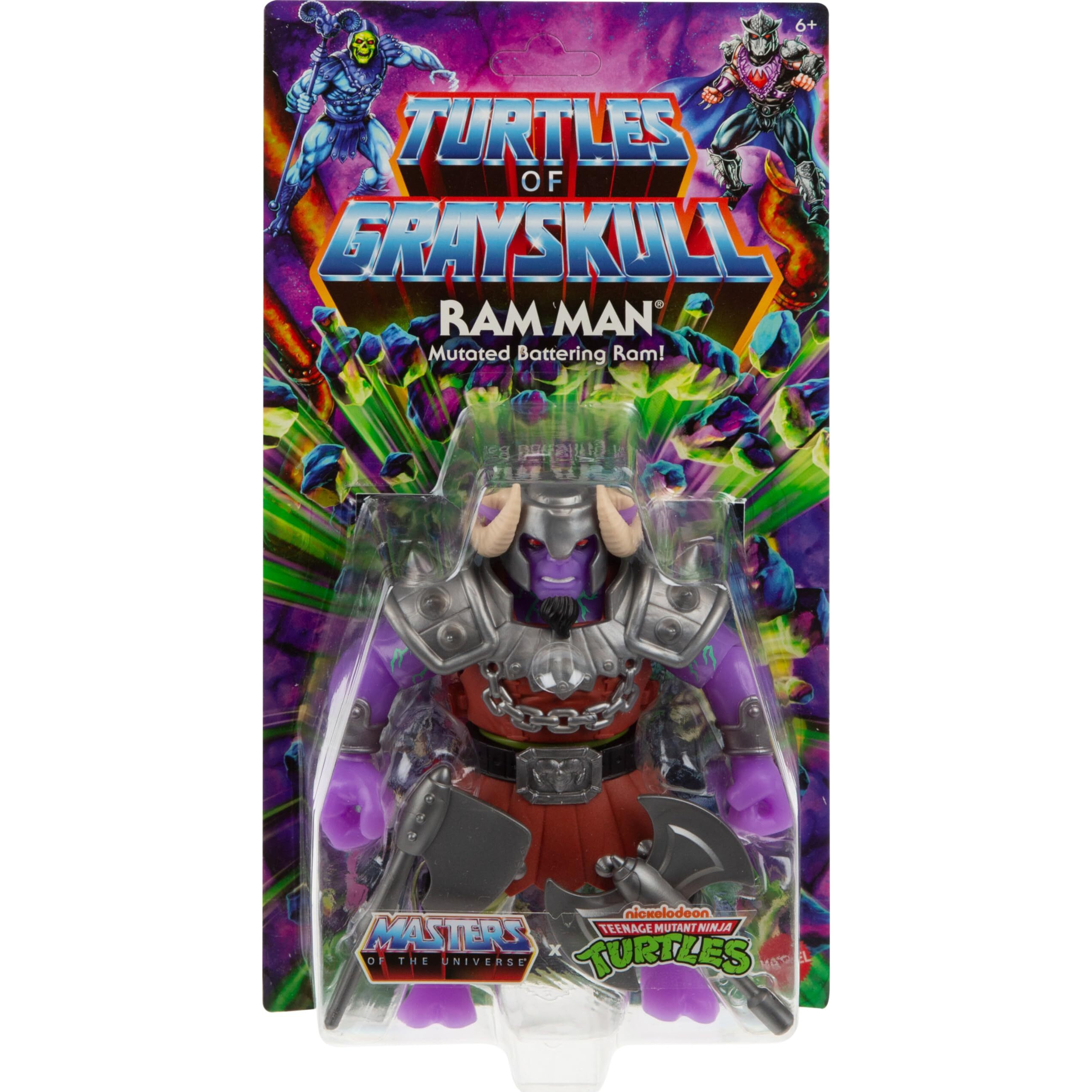 Masters Of The Universe Origins Turtles Of Grayskull Ram Man Action Figure Toy  16 Articulations  Tmnt & Motu Crossover With Accessories