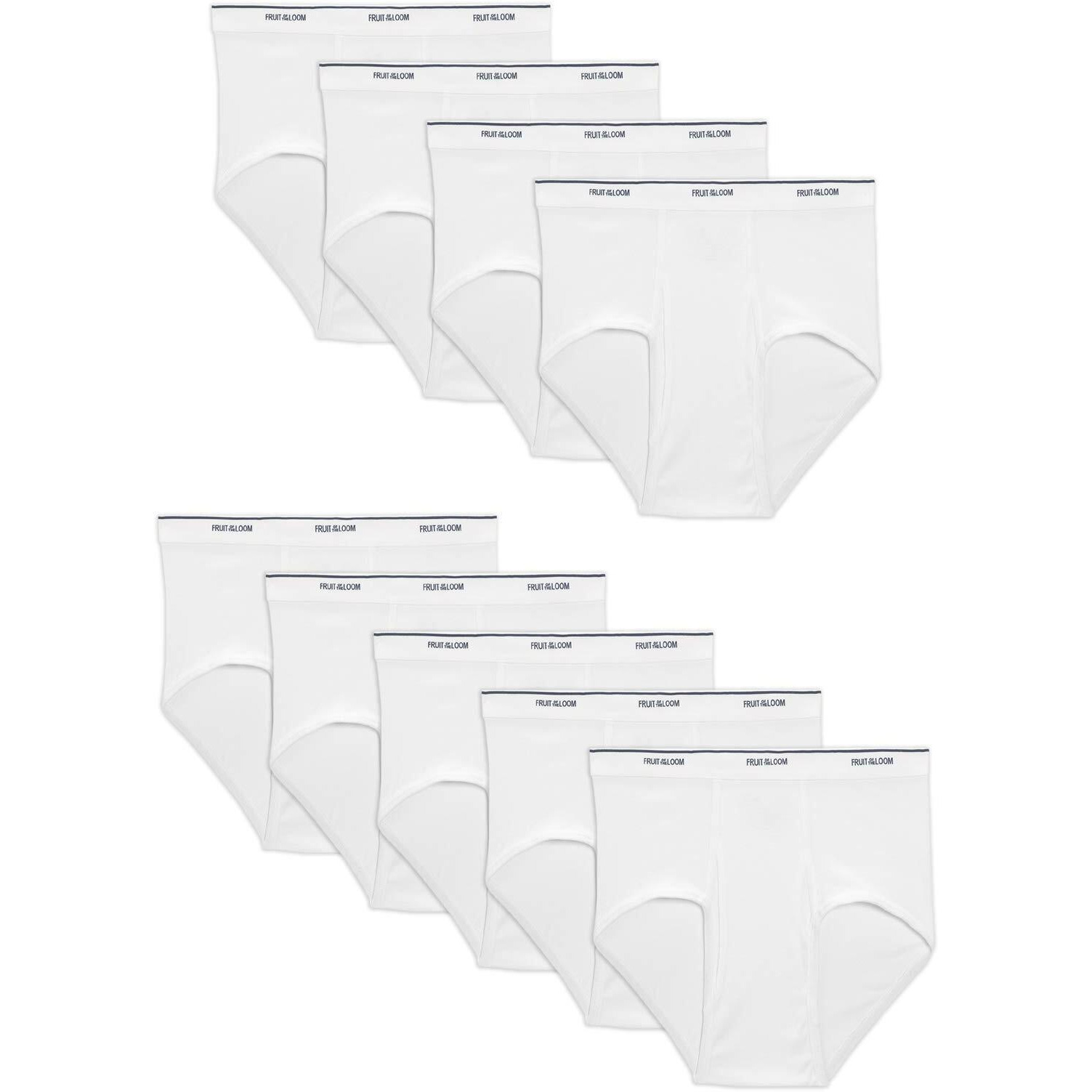 Fruit Of The Loom Mens Tag-Free Cotton Briefs  9 Pack - White  Medium Us