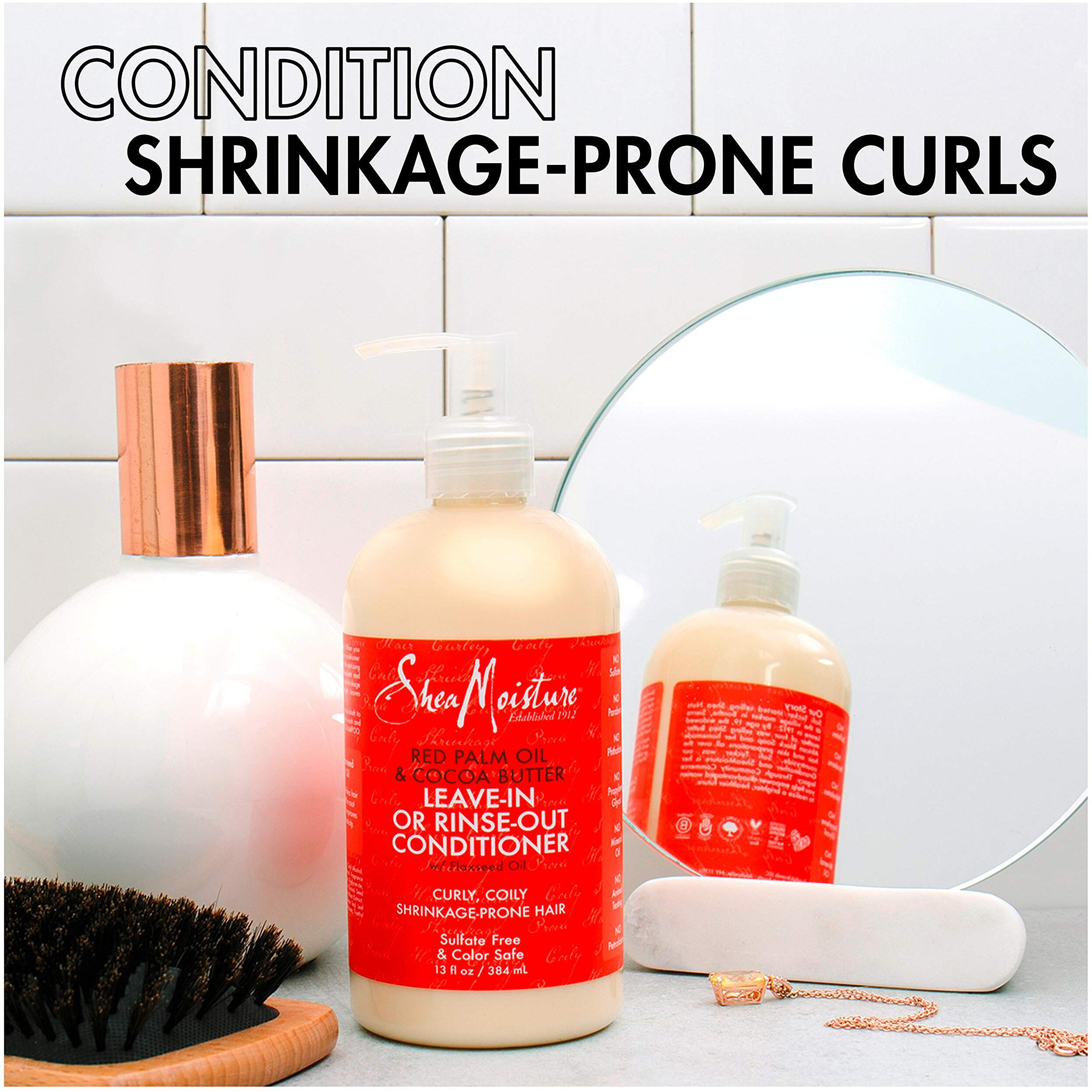 Sheamoisture Conditioner For Curly Hair Red Palm Oil And Cocoa Butter With Flaxseed Oil 13 Oz