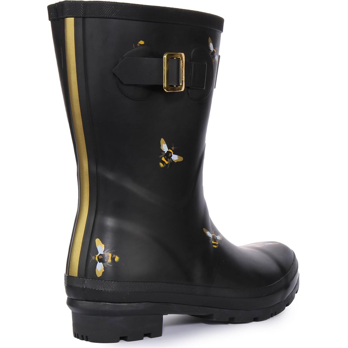 Joules Women's Wellington Boots  Black Metallic Bees  7