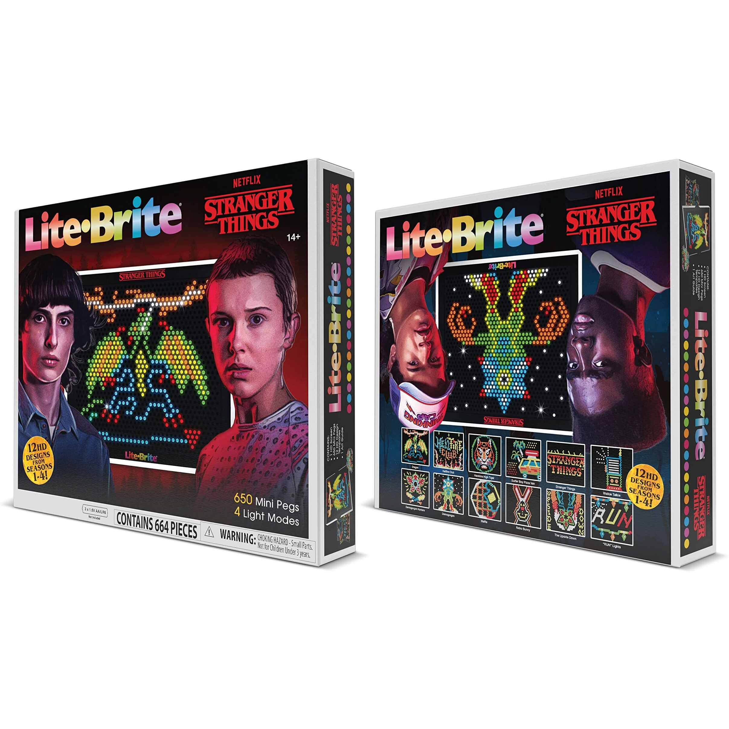 Lite Brite Stranger Things Special Edition - Best Of 4 Seasons - Featuring Icons & Themes From The Netflix Series Includes High Definition Grid  12 Hd Templates  650 Colorful Mini Pegs  Fans 14+