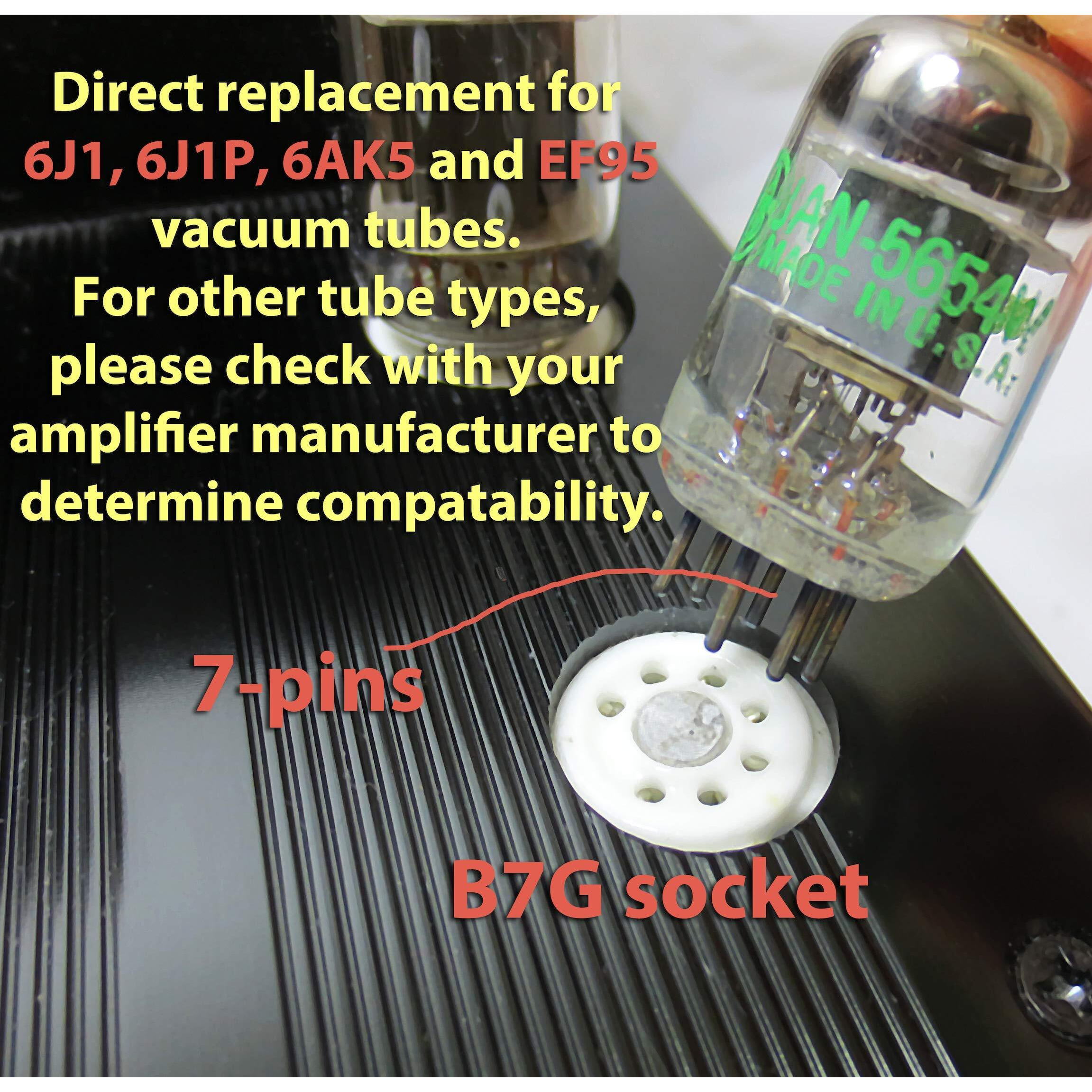 Riverstone Audio - Tested/Matched Pair (2 Tubes) 7-Pin Jan 5654W Fully-Tested Vacuum Tubes - Upgrade For 6Ak5 / 6J1 / 6J1P / Ef95 - Jan 5654W Platinum Grade Pair