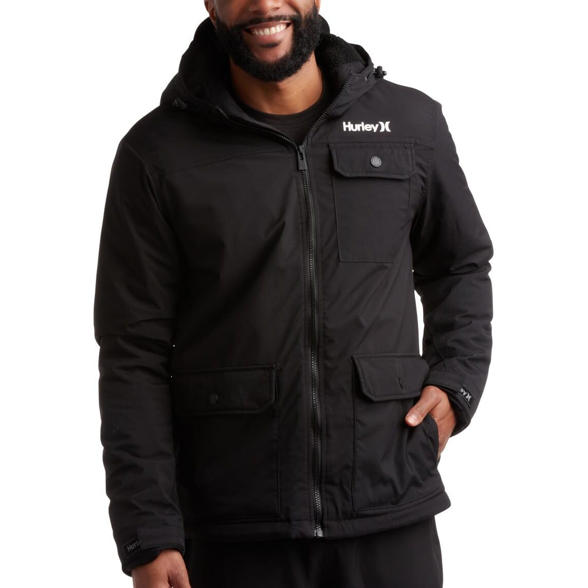 Hurley Men's Winter Jacket - Vinson Heavyweight Parka Coat - Weather Resistant Snowboard Ski Jacket For Men (S-Xl)  Size Medium  Black