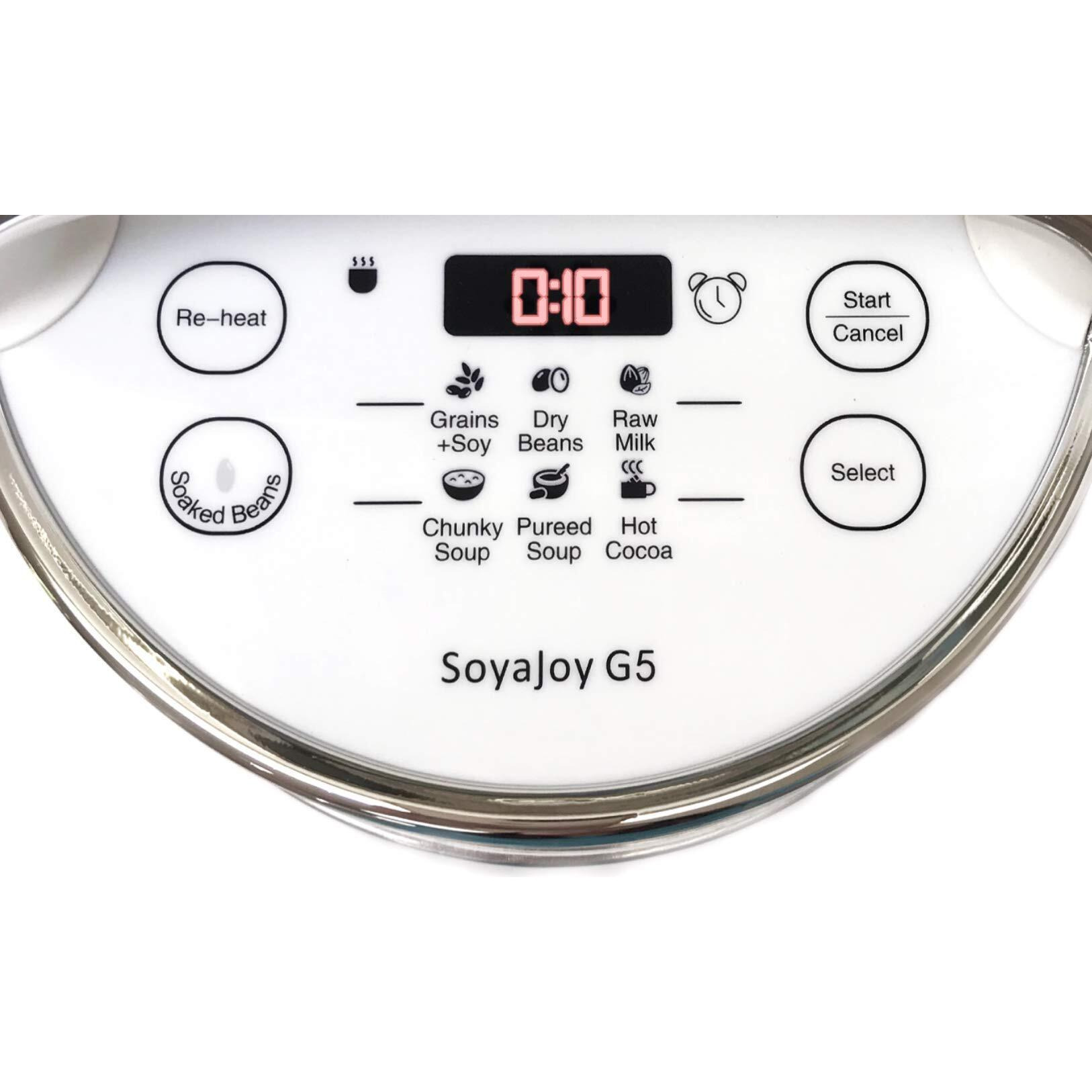 Soyajoy G5 8In1 Milk Maker | Soy Milk  Soaked Or Dry Beans  Almond Milk  Quinoa Milk  Nut Milk  Oat Milk  Cashew Milk | + Soups  Porridges  Hot Cocoa | Self-Cleaning | Raw Milk Program