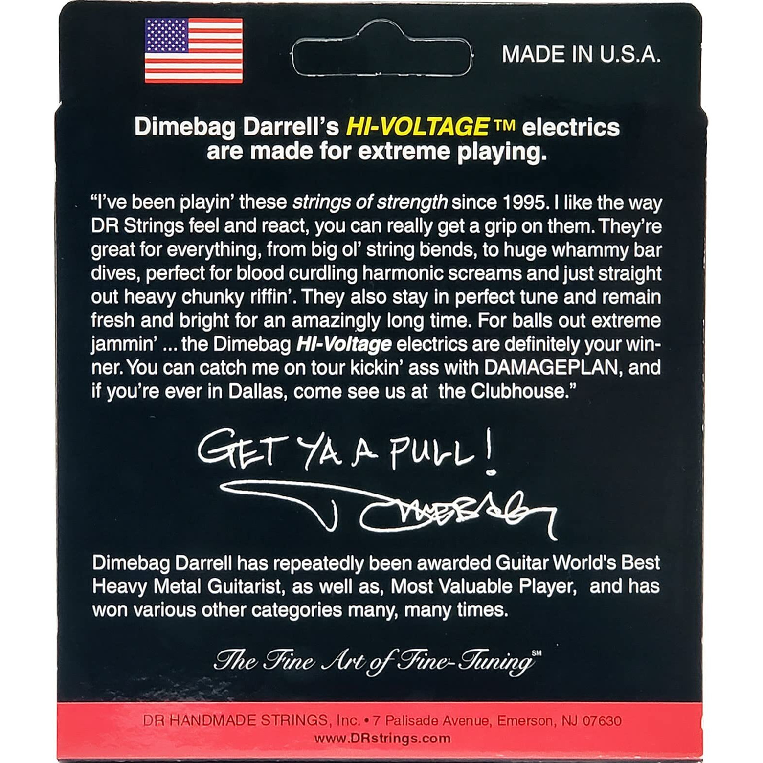 Dr Strings Electric Guitar Strings  Dimebag Darrell Signature  Treated Nickel-Plated  9-42