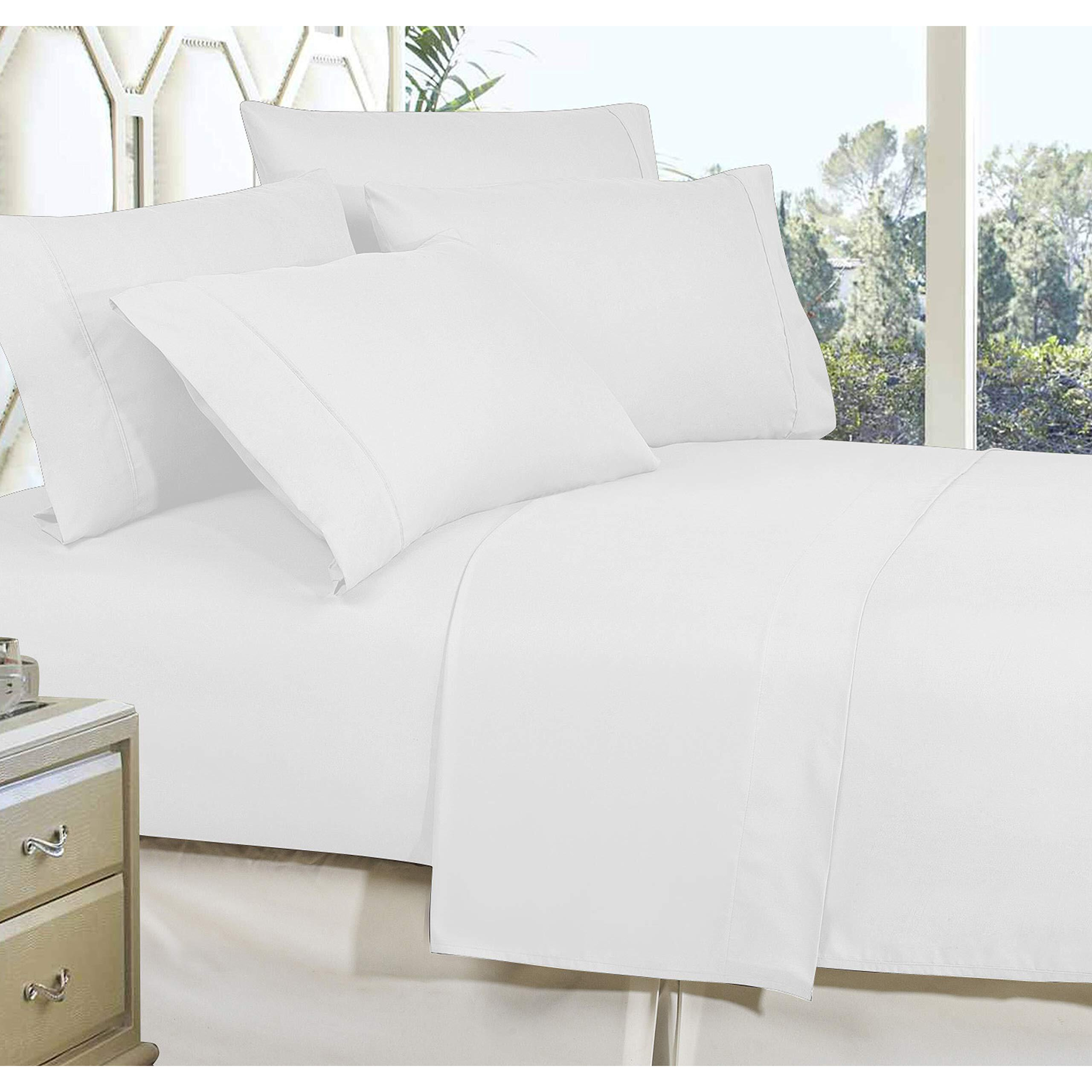 Elegant Comfort Luxurious Soft 1500 Premier 4-Piece Premium Hotel Quality Wrinkle And Fade Resistant Coziest Bedding Set  Easy All Around Elastic Fitted Sheet  Deep Pocket  Twin Xl  White