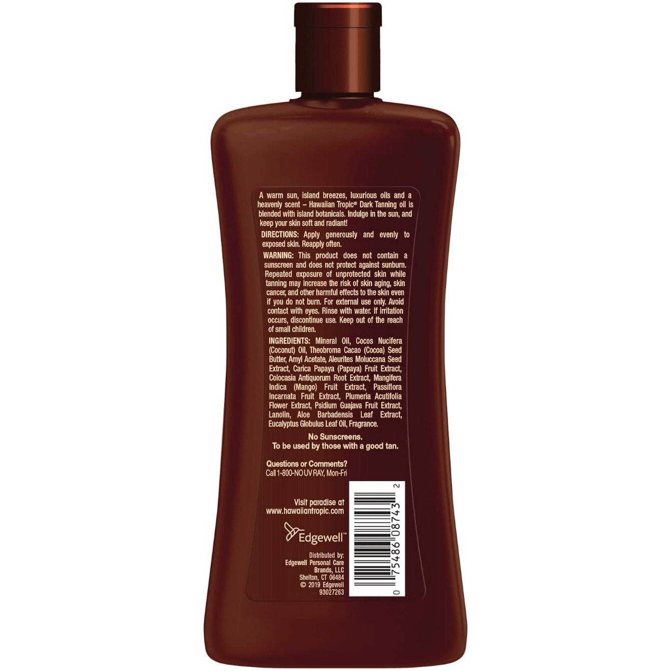 Hawaiian Tropic Dark Tanning Oil Original 8 Oz (Pack Of 2)