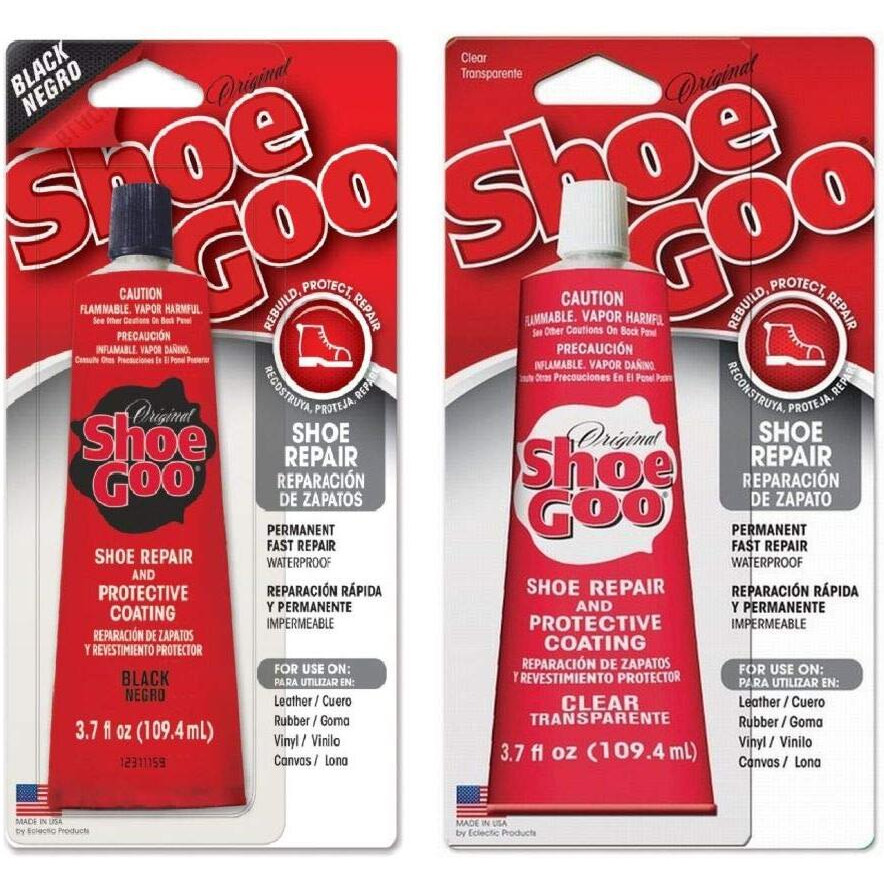 Shoegoo Combo Adhesive  2 Pack (1 Clear  1 Black)  Clear/Black