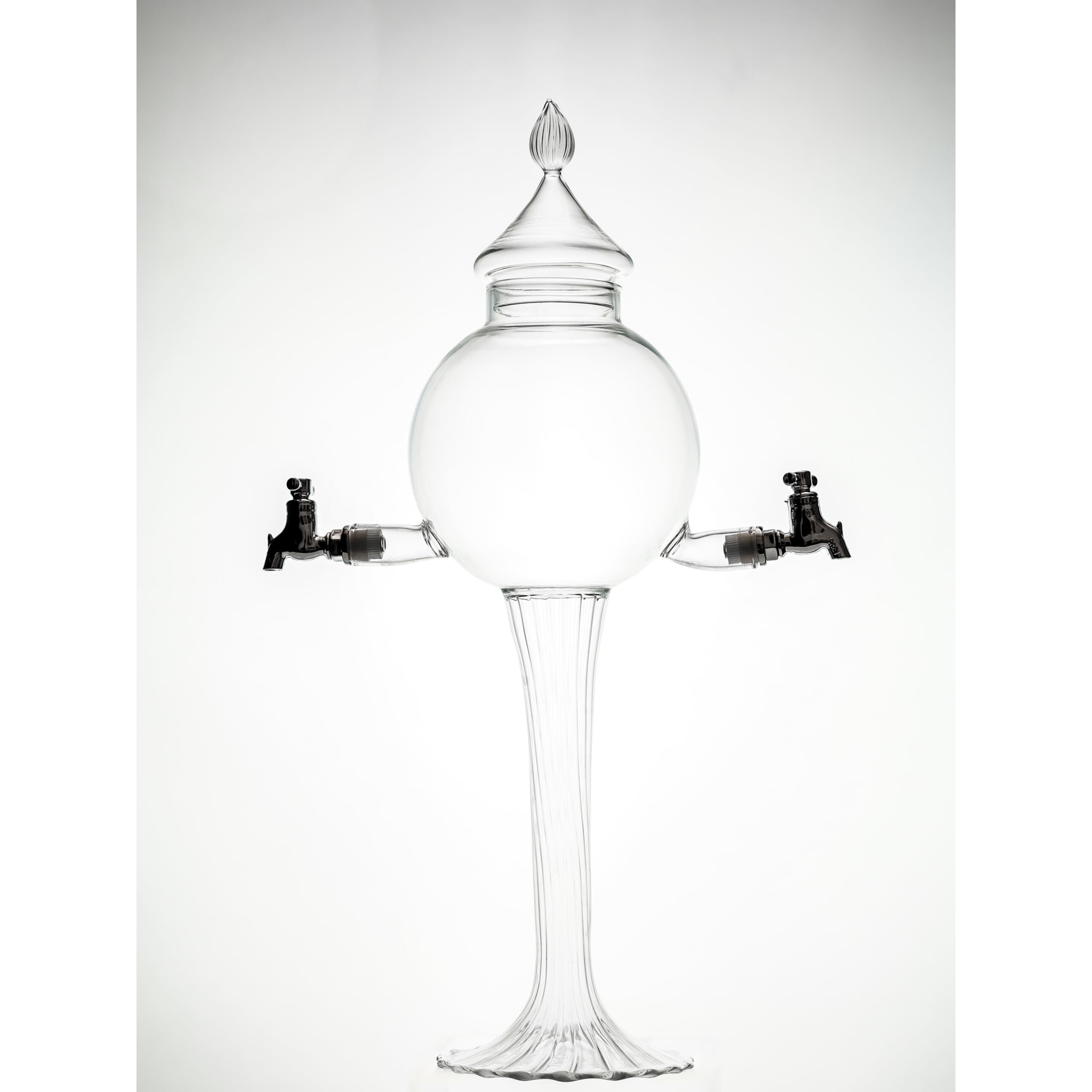 Absinthe Set - Glass Pearl Bubble Fountain Dripper With 2 Spouts  Absinthe Dripper Set  Complete With 2 Reservoir Pontarlier Glasses And Sugar Spoon Set