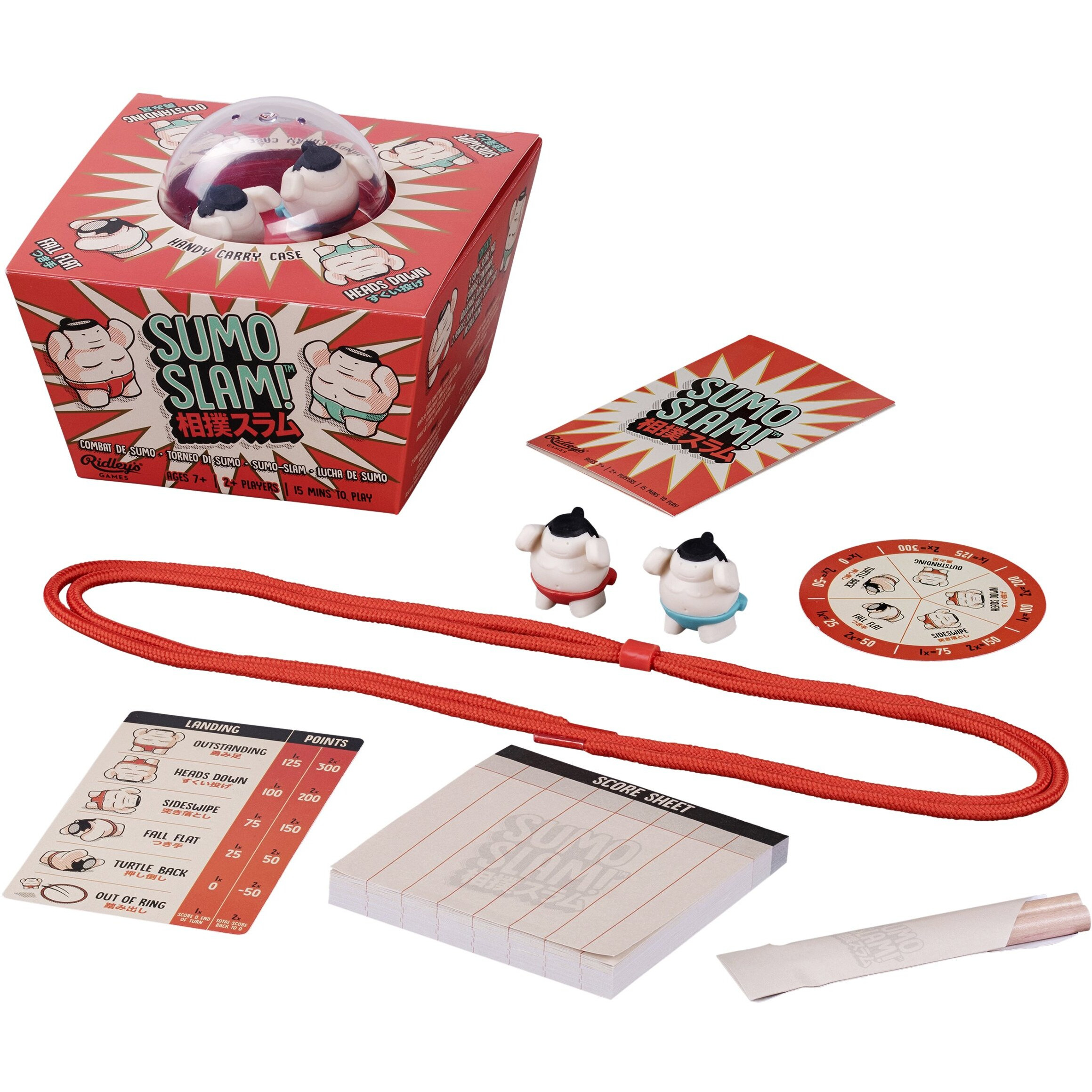 Ridleys Sumo Slam Game - Fun Family Game For 2+ Players  Ages 7+ - Roll & Toss Game For Kids And Adults With All Supplies Included - Group Party Games - Portable Storage Case Included