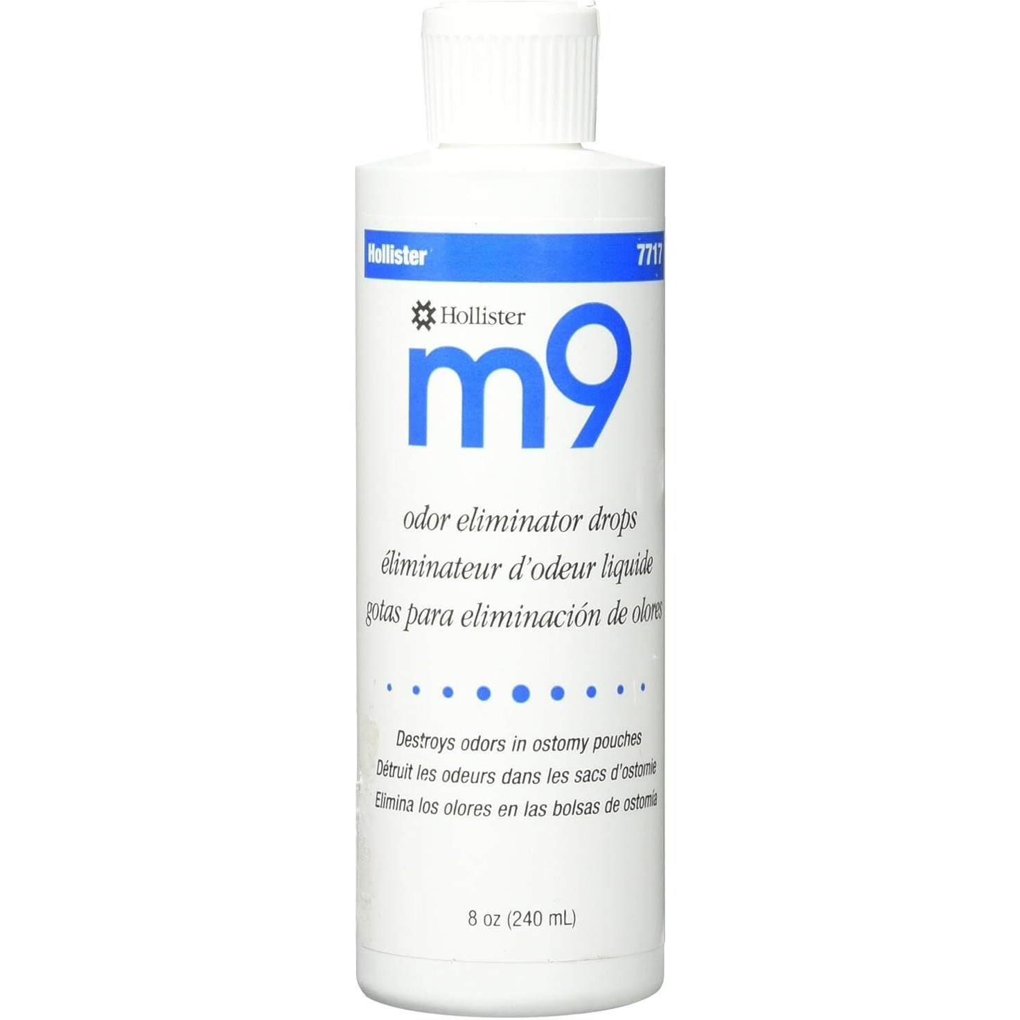 Hollister 7717 M9 Odor Eliminator Drops  Unscented  8 Oz Bottle  1 Pack - Ostomy Drops  Ostomy Supplies  Odor Neutralizer  Odor Drops For Ostomy Pouch