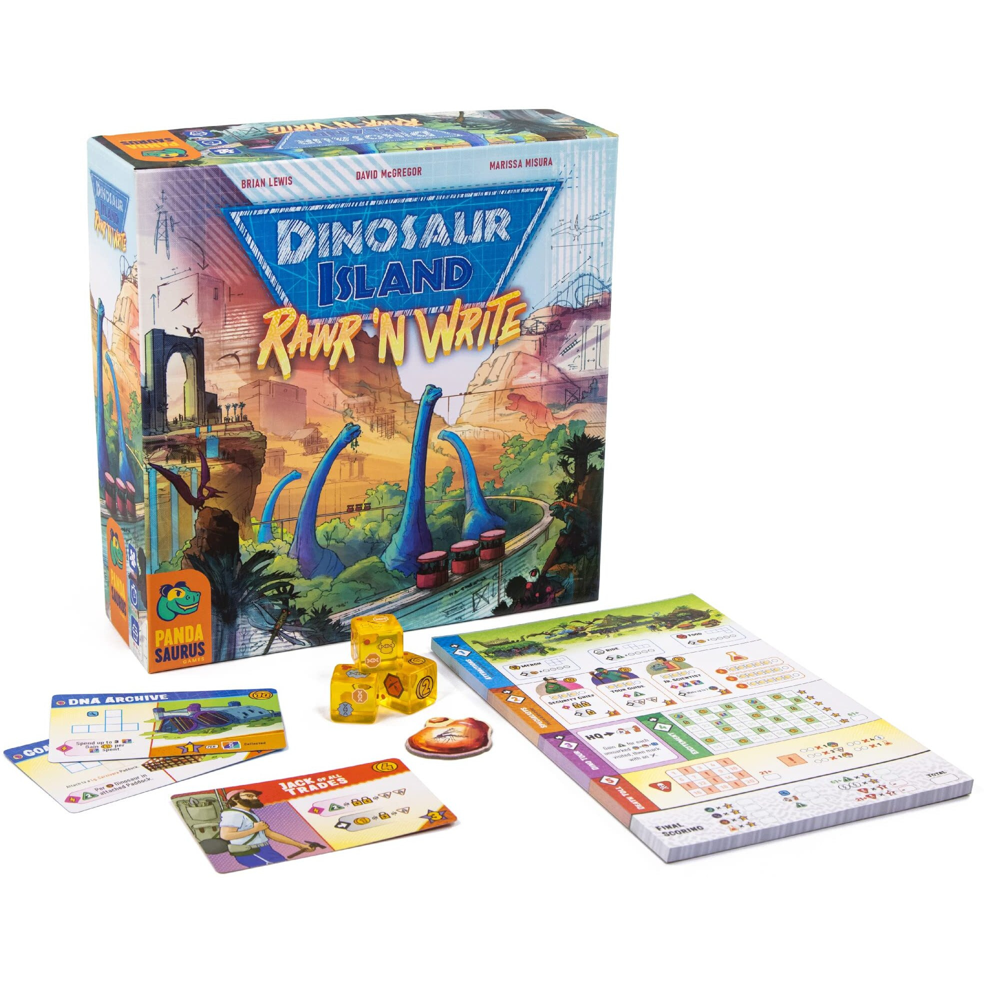 Dinosaur Island Rawr And Write Game | Roll And Write Strategy Game | Fun Drawing Game For Adults And Kids | Ages 10+ | 1-4 Players | Average Playtime 30-45 Minutes | Made By Pandasaurus Games