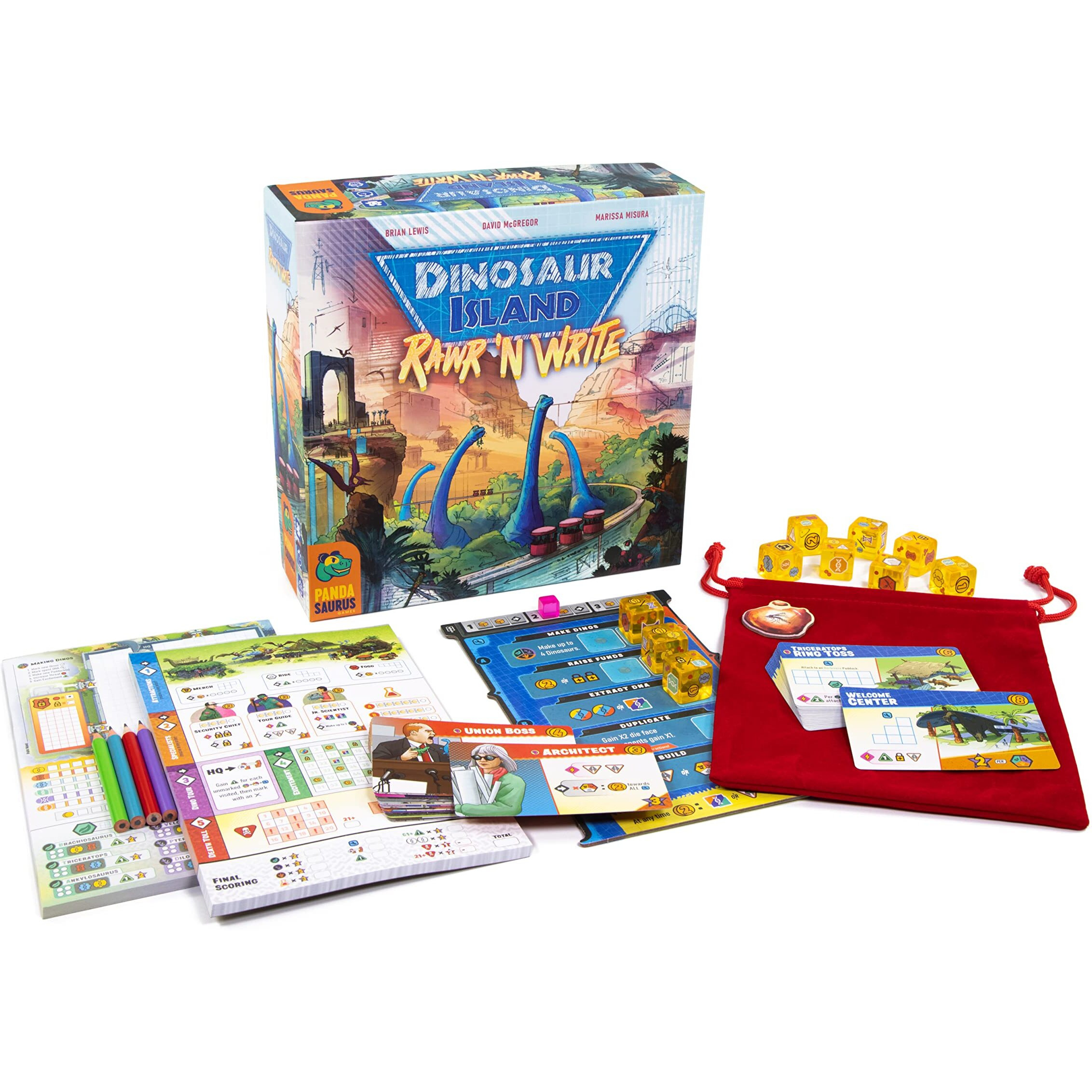 Dinosaur Island Rawr And Write Game | Roll And Write Strategy Game | Fun Drawing Game For Adults And Kids | Ages 10+ | 1-4 Players | Average Playtime 30-45 Minutes | Made By Pandasaurus Games