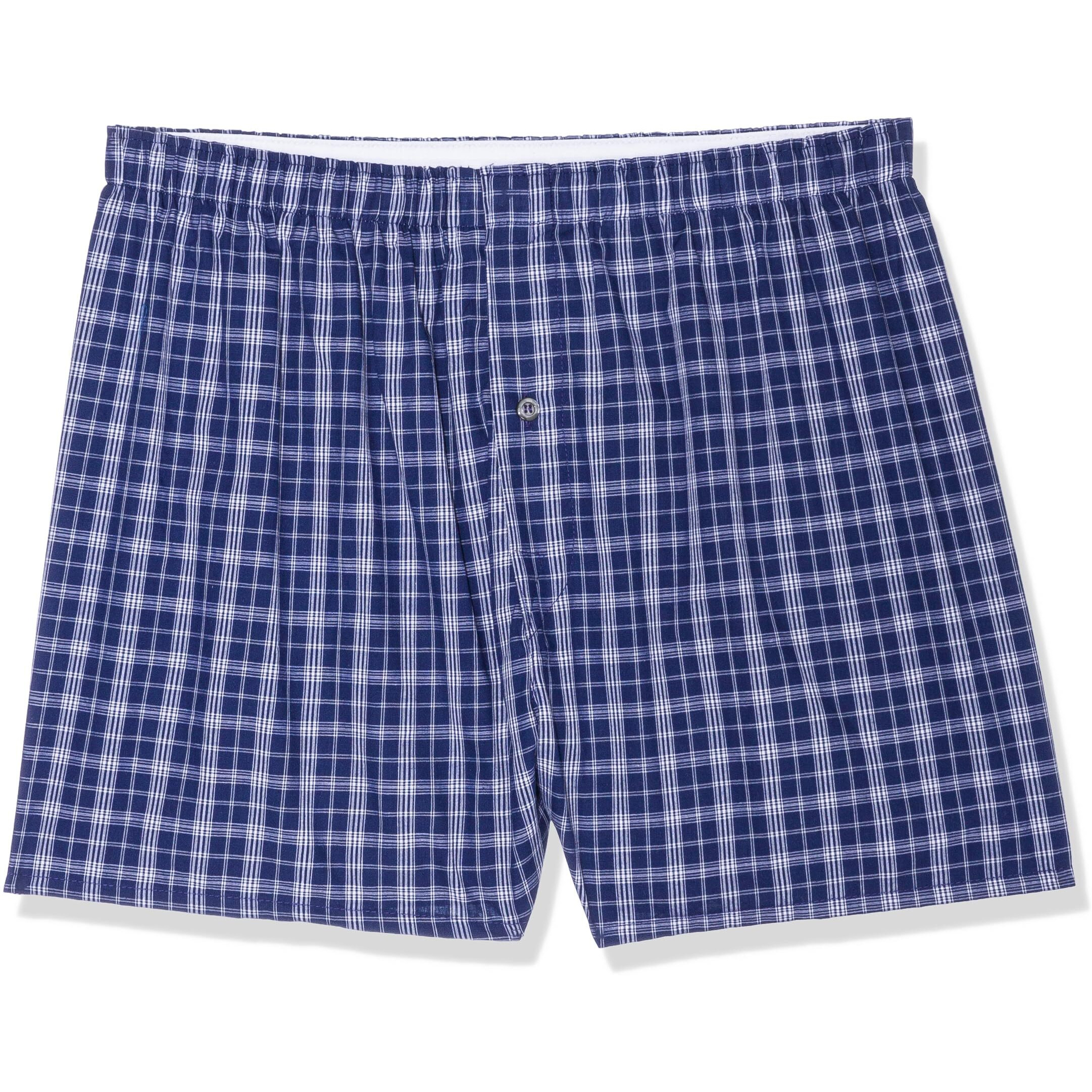 Fruit Of The Loom Mens Premium Tag-Free Cotton Boxer Shorts  Boxer - 4 Pack Woven Assorted  Large Us