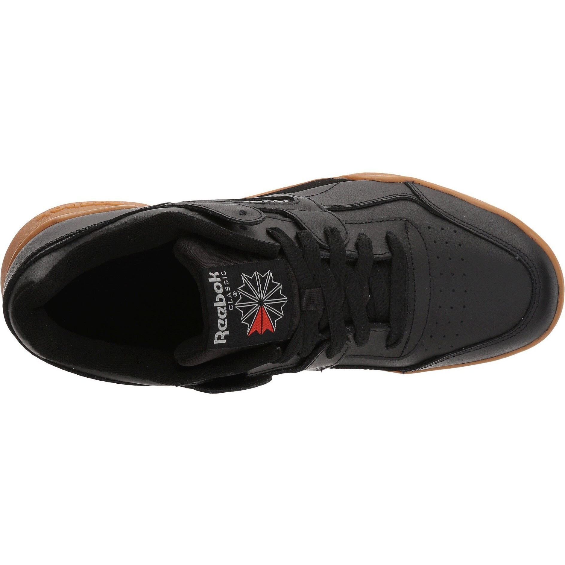 Reebok Men Workout Plus Sneaker  Black/Carbon/Classic Red  9.5