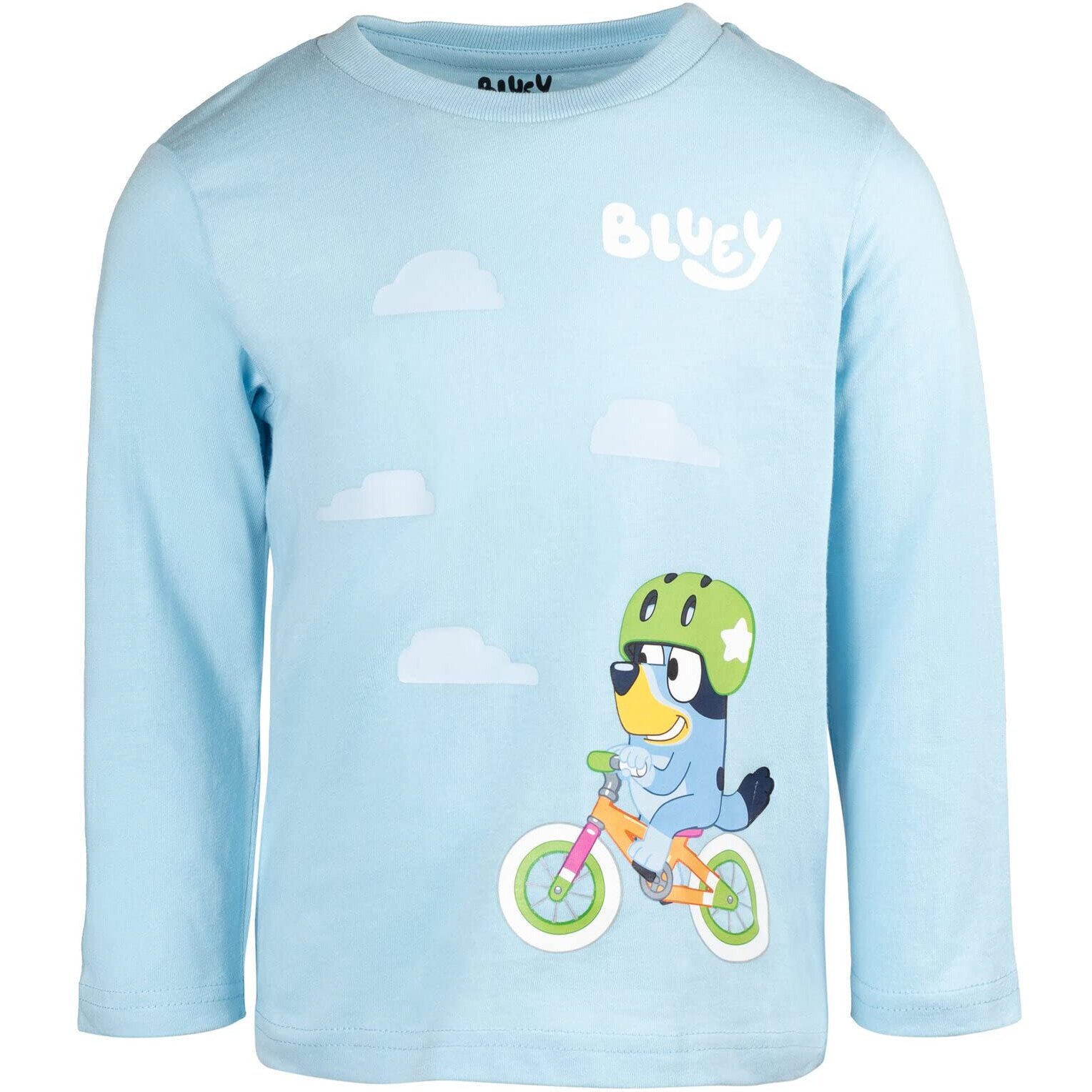 Bluey Bingo Mom Dad Little Boys Girls 2 Pack Long Sleeve Graphic T-Shirt Blue/Gray 7-8