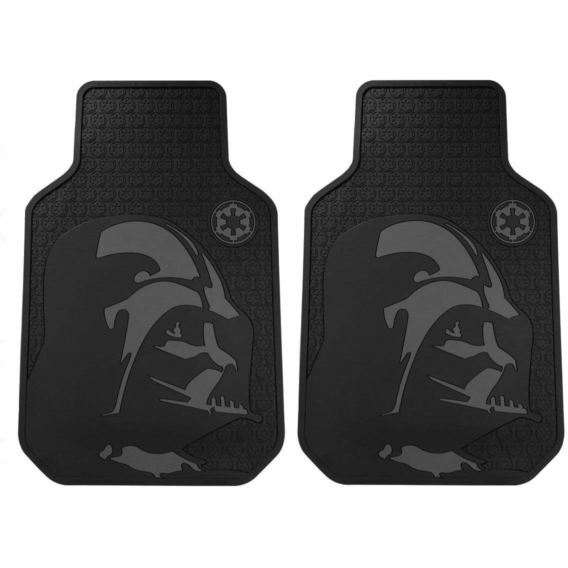 Star Wars Darth Vader With Galactic Empire Logo Car Truck Suv Front & Rear Seat Rubber Floor Mats - 4Pc